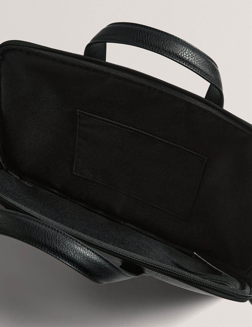 Men Ted Baker KEDRIK - Stripe Detail Faux Leather Document Bags Black | KSA  8250-QTXAY