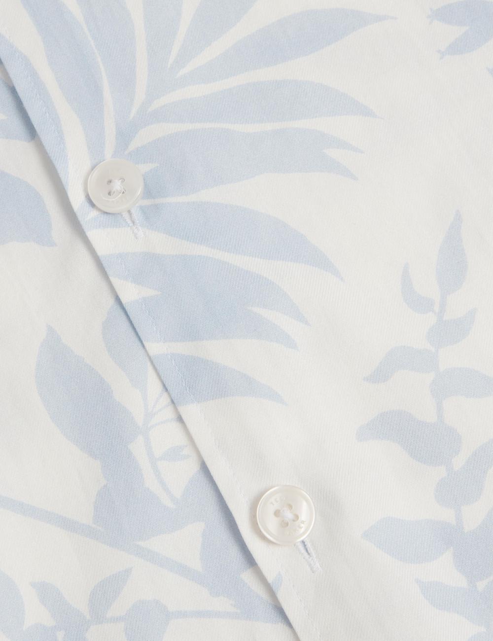 Men Ted Baker KITS - Short Sleeve Relaxed Floral Print Casual Shirts Lt-Blue | KSA  6592-EAVOX