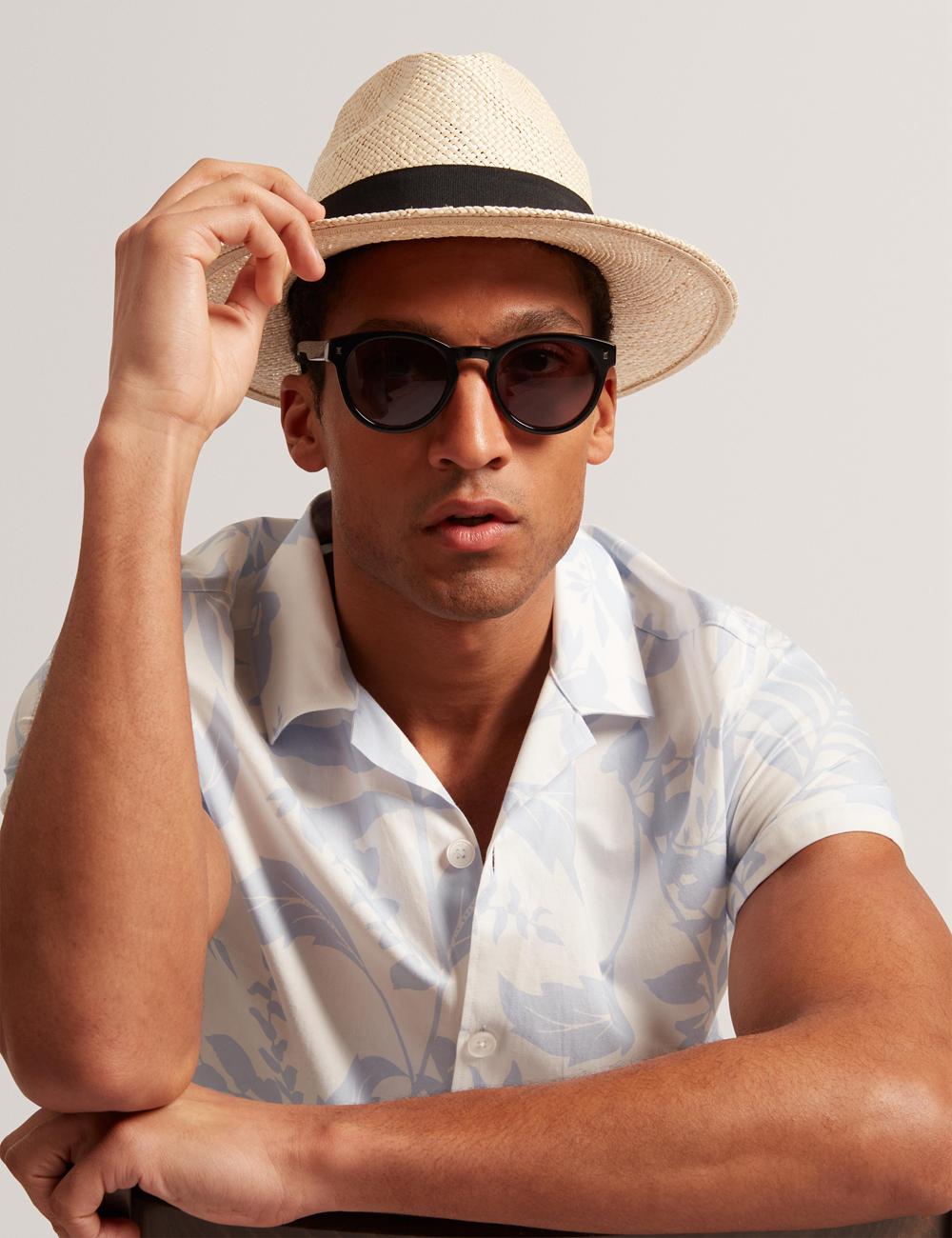 Men Ted Baker KITS - Short Sleeve Relaxed Floral Print Casual Shirts Lt-Blue | KSA  6592-EAVOX