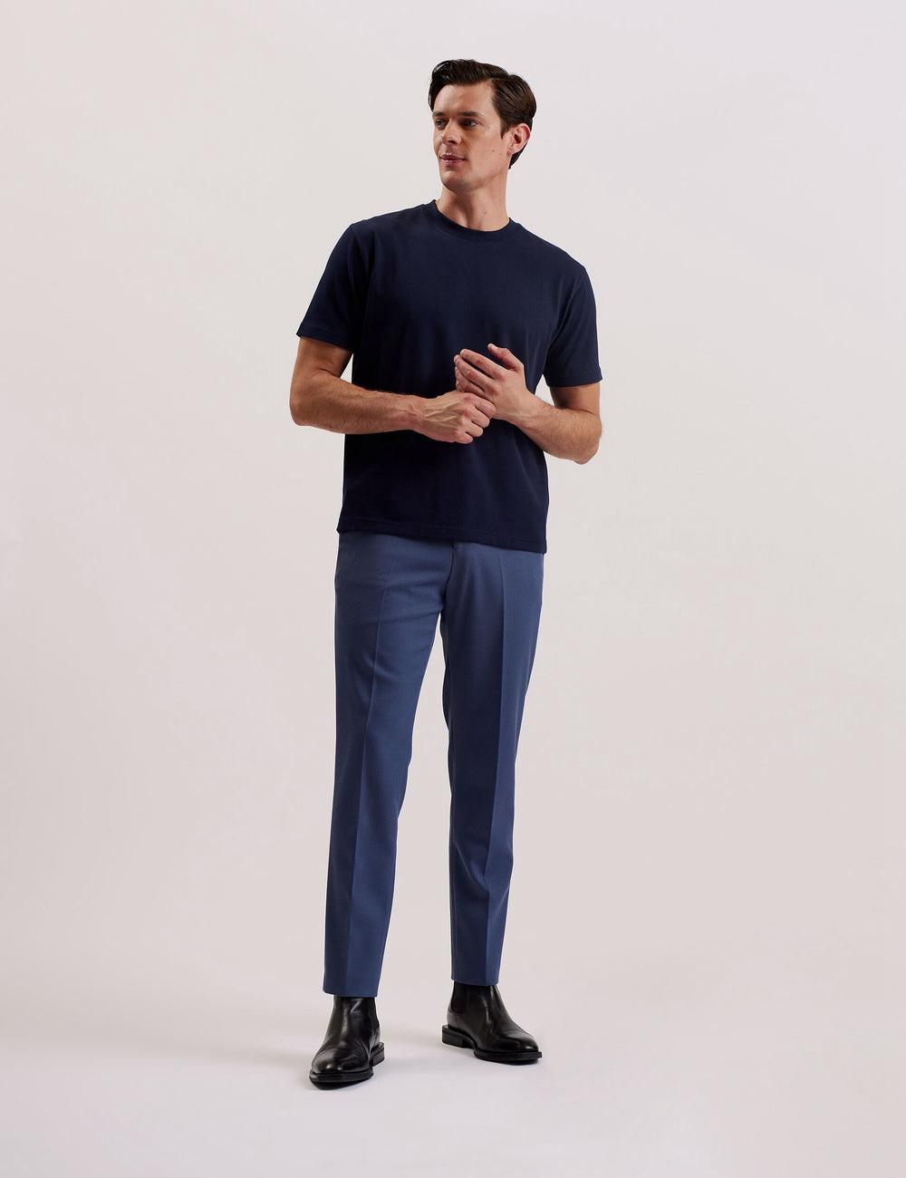 Men Ted Baker KORNKA - Short Sleeve Relaxed Fit Cotton T-Shirts Navy | KSA  3179-MNJCZ