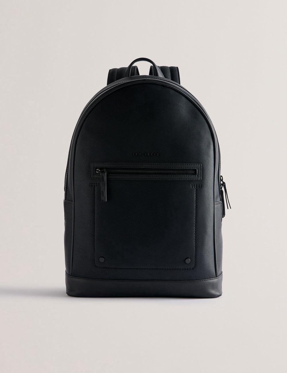 Men Ted Baker LANSEN - Textured Bonded Leather Backpacks Black | KSA  8052-WOJUD