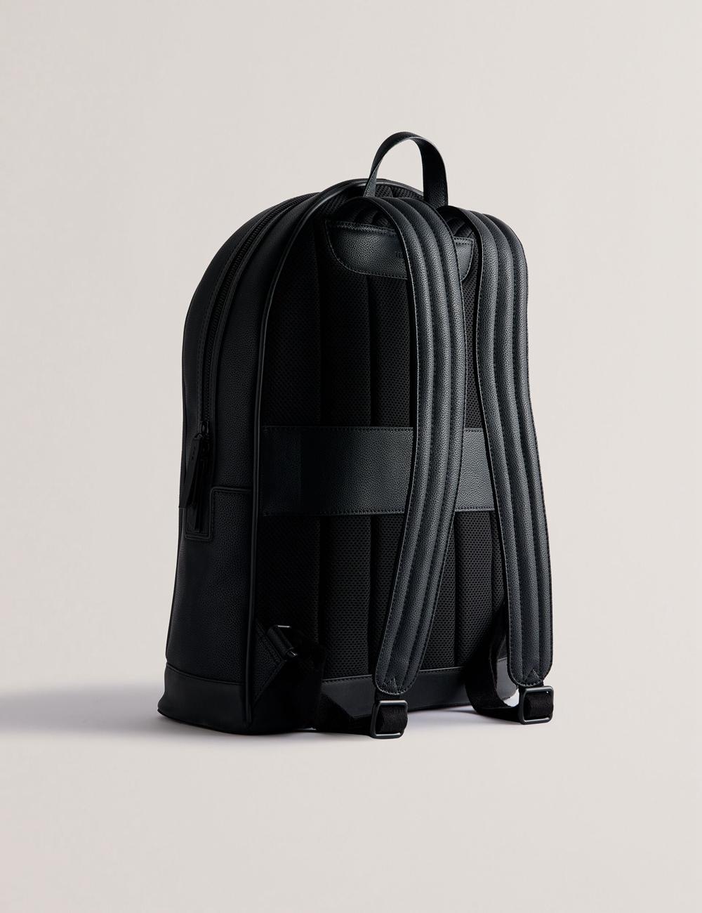 Men Ted Baker LANSEN - Textured Bonded Leather Backpacks Black | KSA  8052-WOJUD