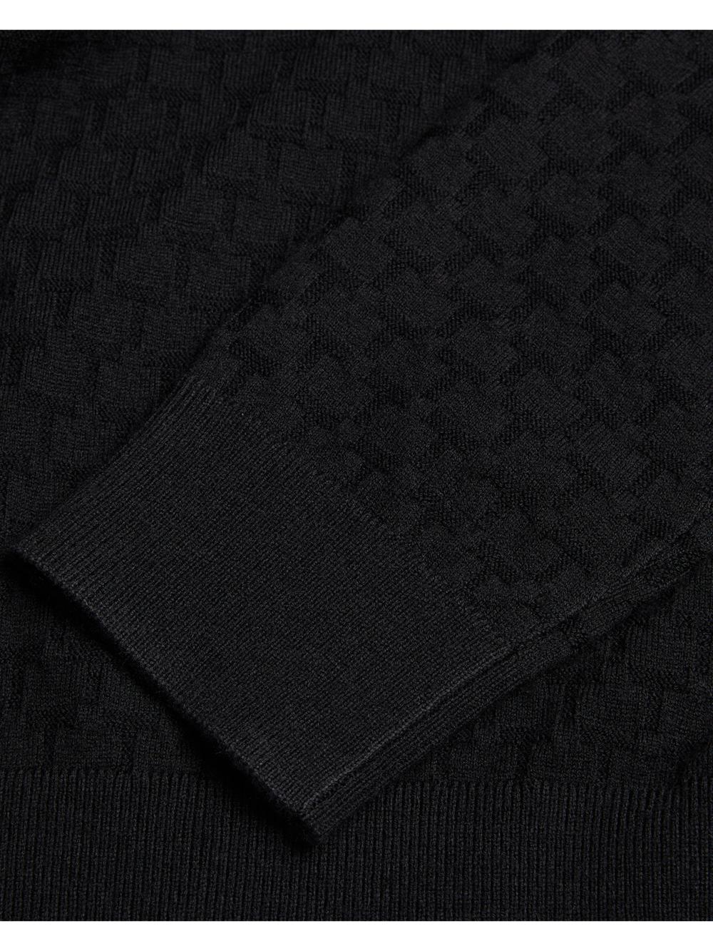 Men Ted Baker LOULAR - Textured T Knit Wool Blend Hoodies Black | KSA  5816-LOUJN