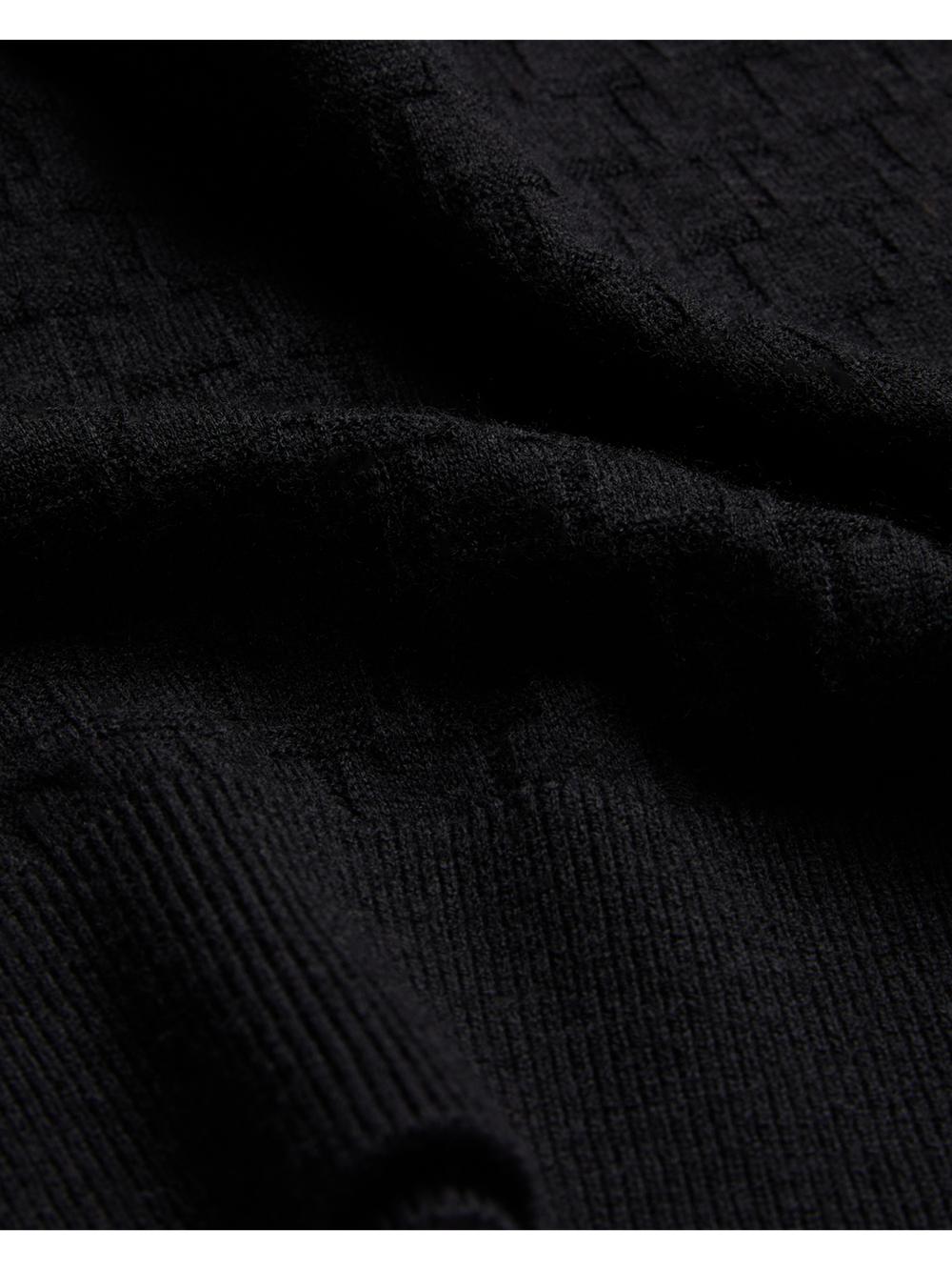 Men Ted Baker LOUNG - Textured T Knit Crew Neck Jumpers Black | KSA  6240-WNTXM