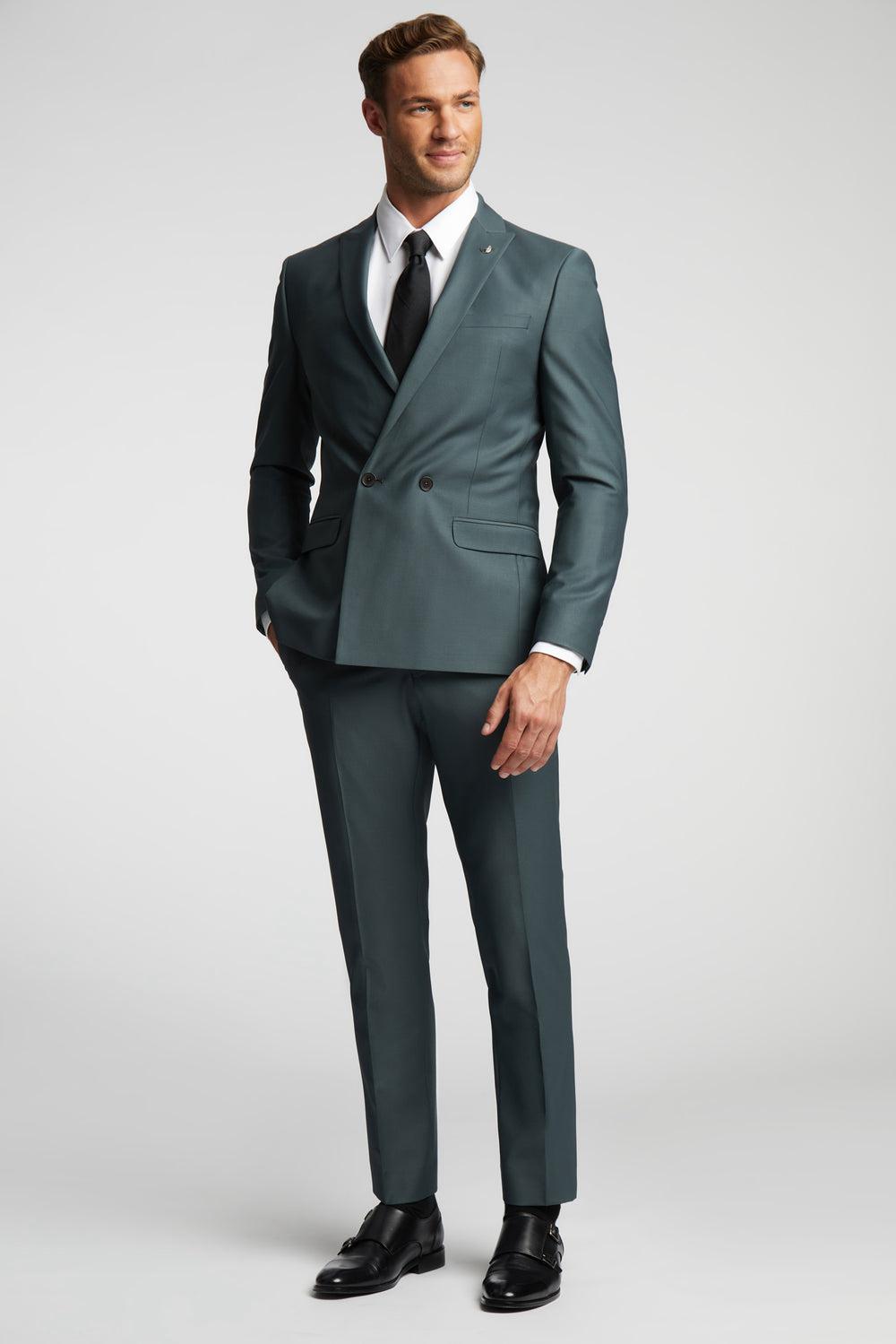 Men Ted Baker LUNANTS - Wool Blend Slim Suit Trousers Green | KSA  0518-MFGSJ