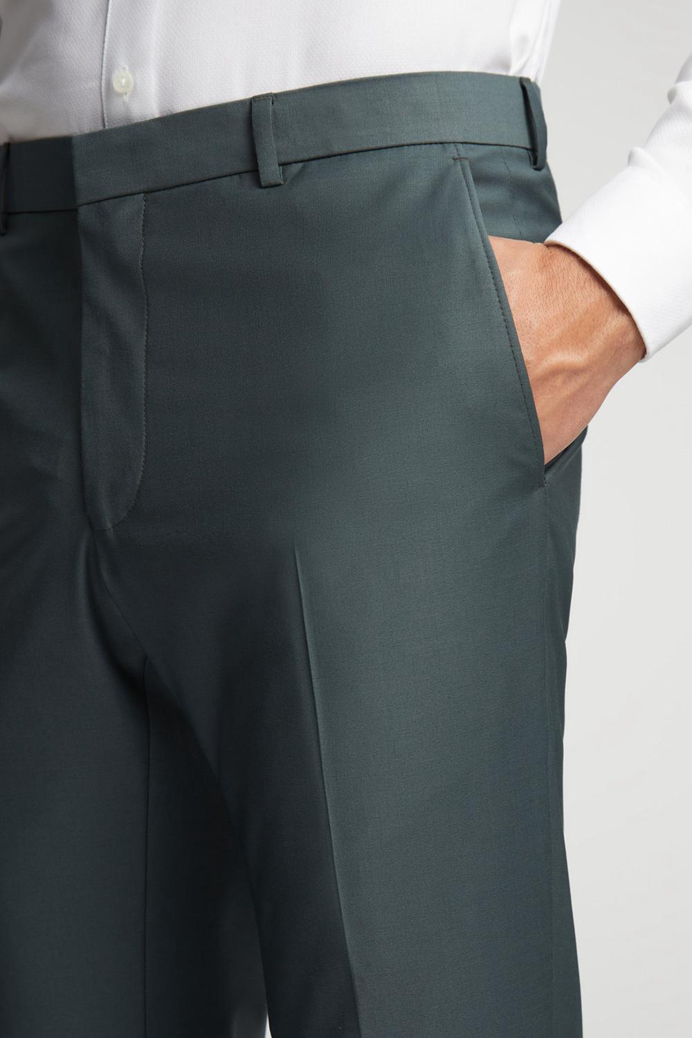 Men Ted Baker LUNANTS - Wool Blend Slim Suit Trousers Green | KSA  0518-MFGSJ