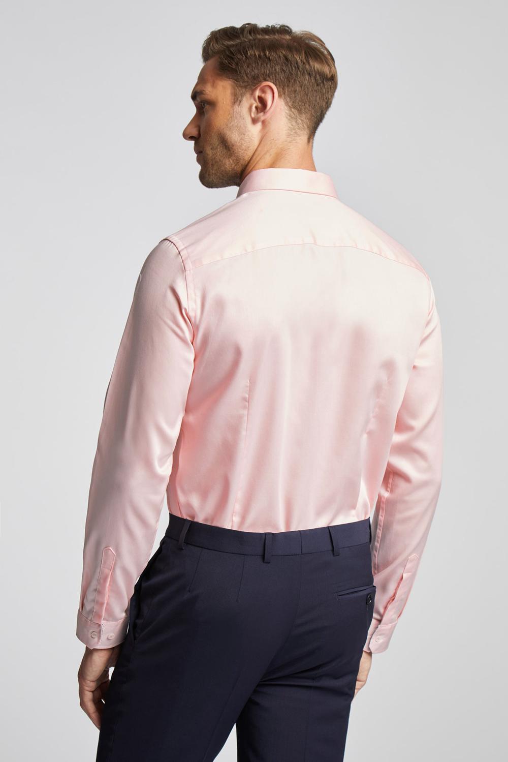 Men Ted Baker MAELOR - Slim Fit Sateen Cotton Formal Shirts Pink | KSA  1832-JFLRN