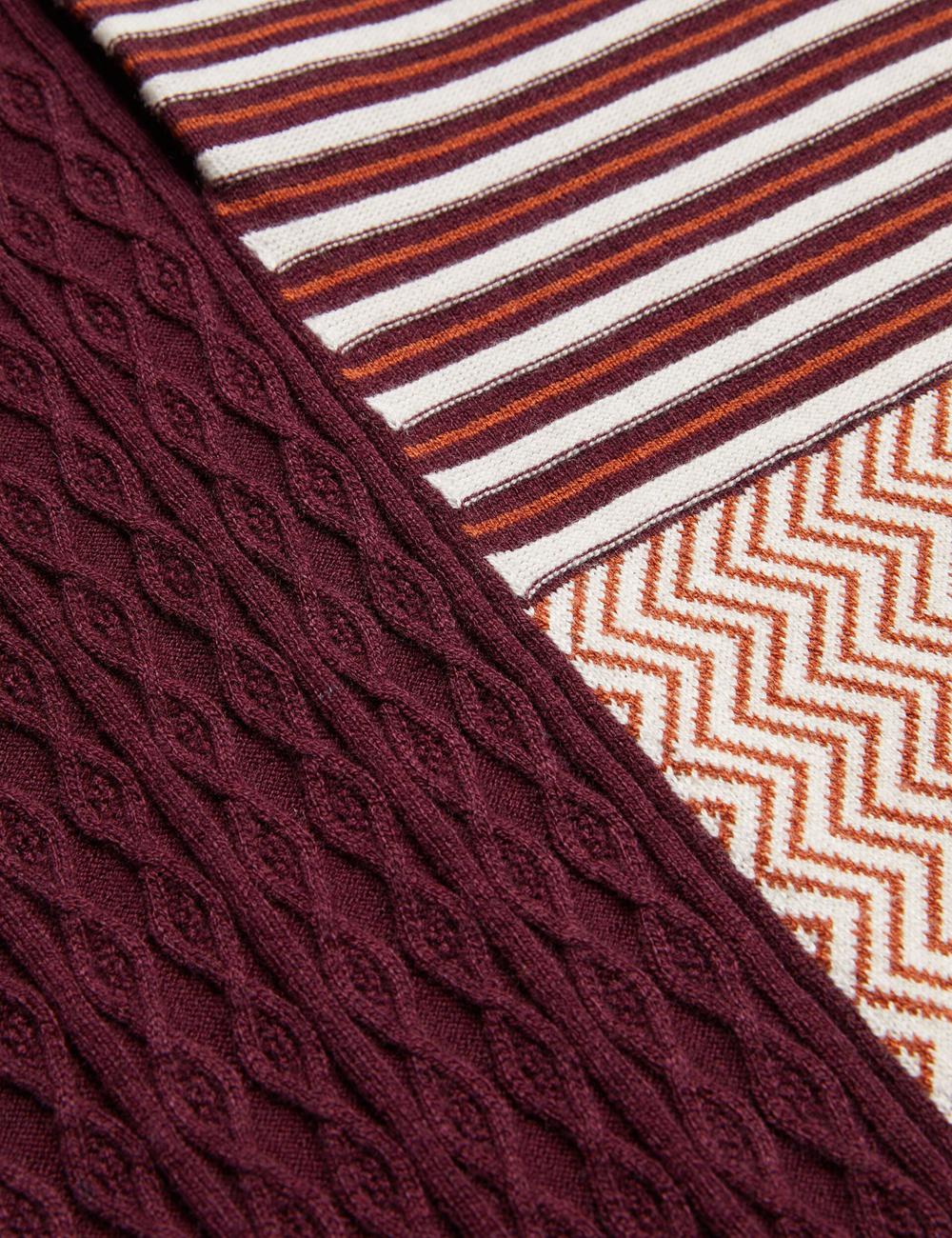 Men Ted Baker MINSTA - Textured Patchwork Knit Polos Shirts Maroon | KSA  7482-LYSER