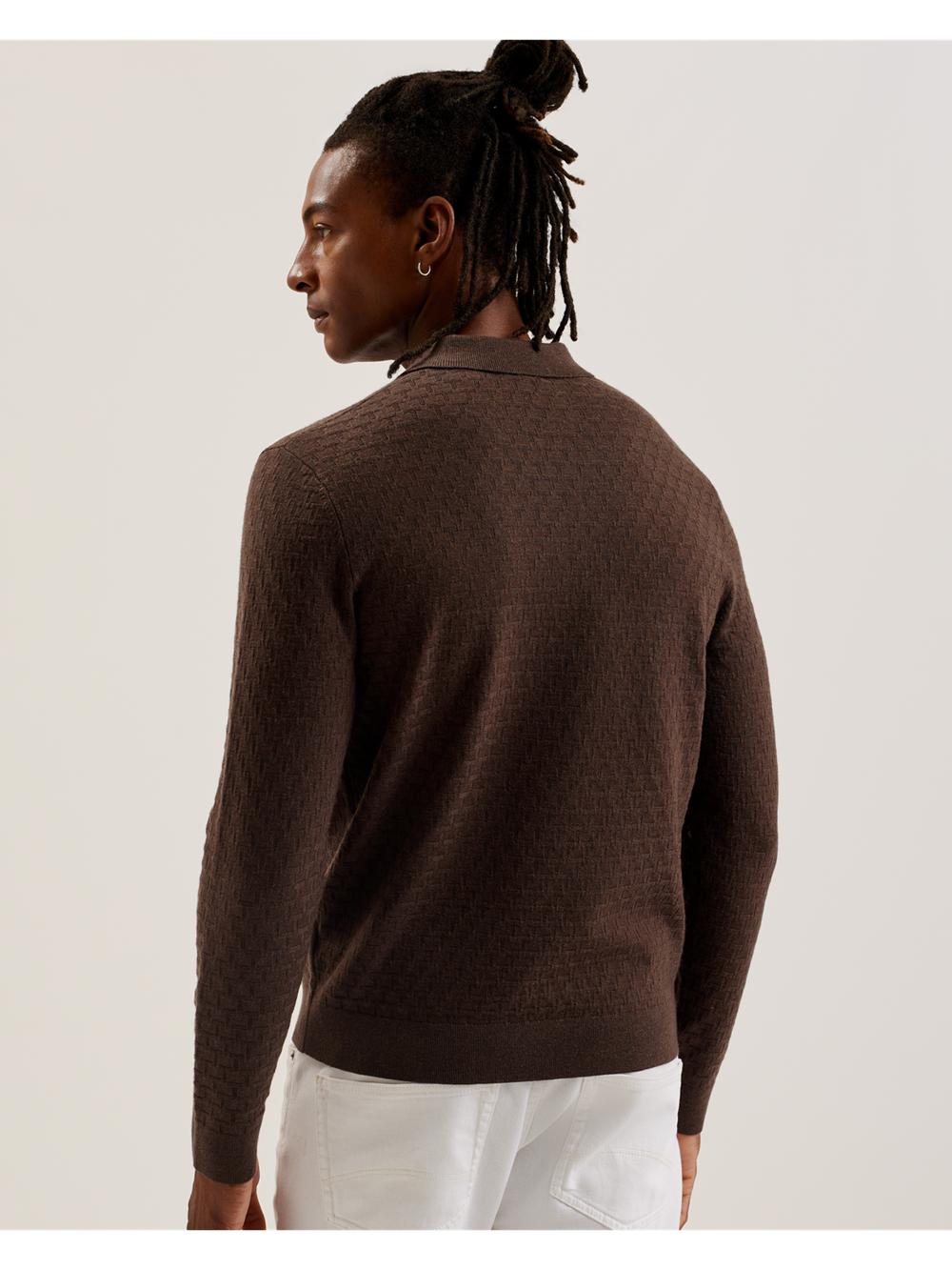 Men Ted Baker MORAR - Long Sleeve T Stitch Knitted Jumpers Dk-Brown | KSA  9238-REWTK