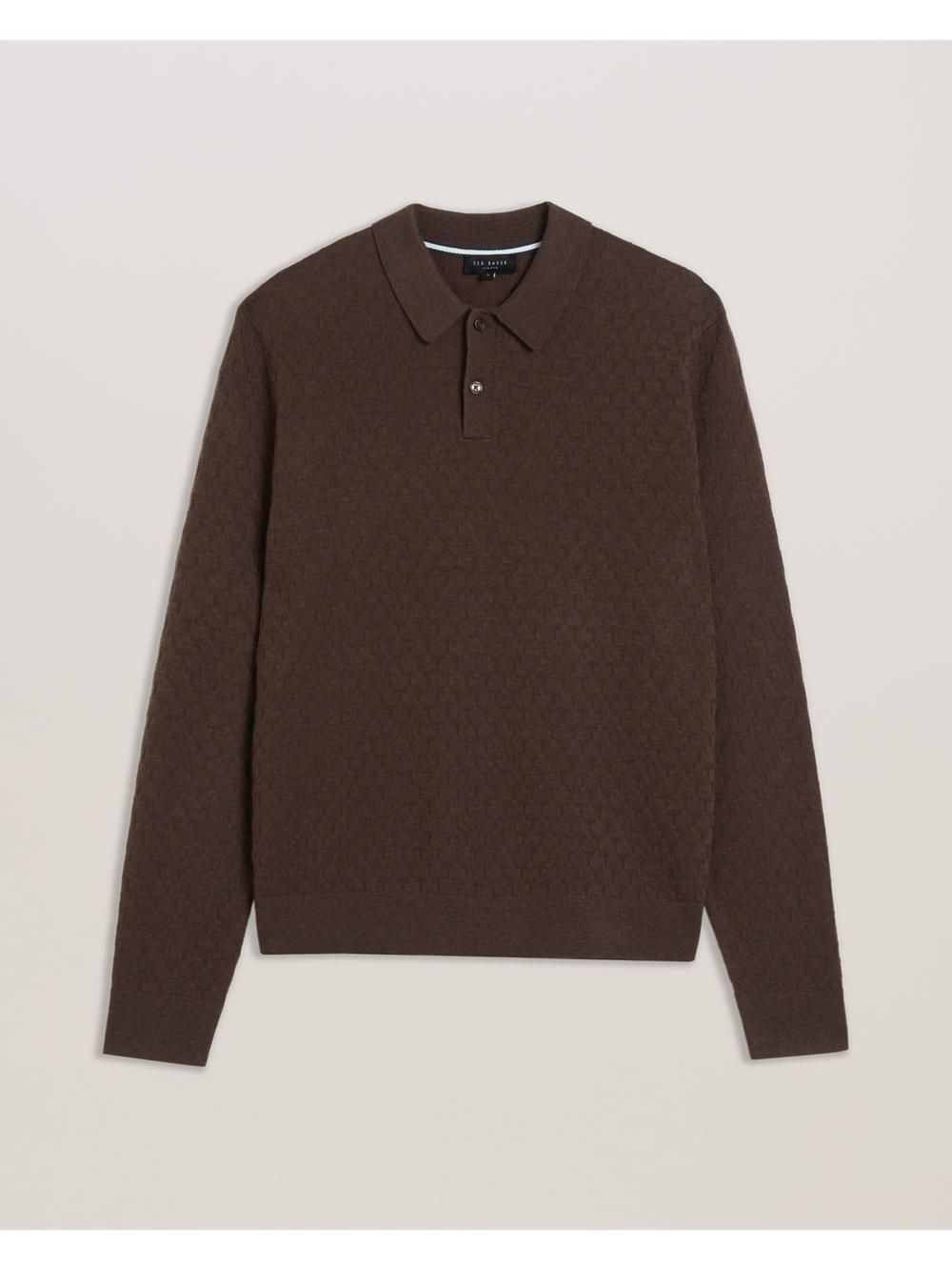 Men Ted Baker MORAR - Long Sleeve T Stitch Knitted Jumpers Dk-Brown | KSA  9238-REWTK