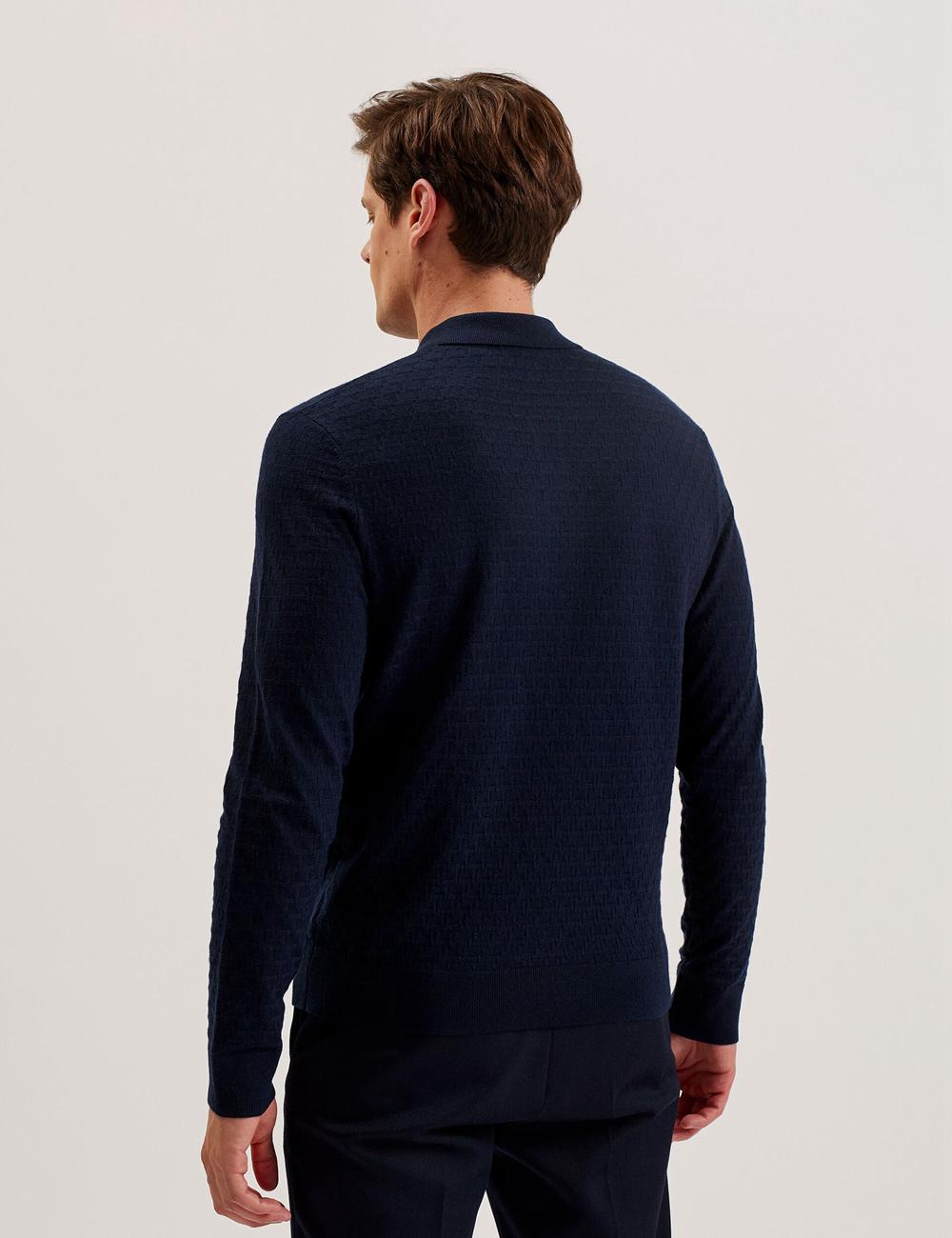 Men Ted Baker MORAR - T Knit Long Sleeve Top Jumpers Navy | KSA  7016-NYLWE