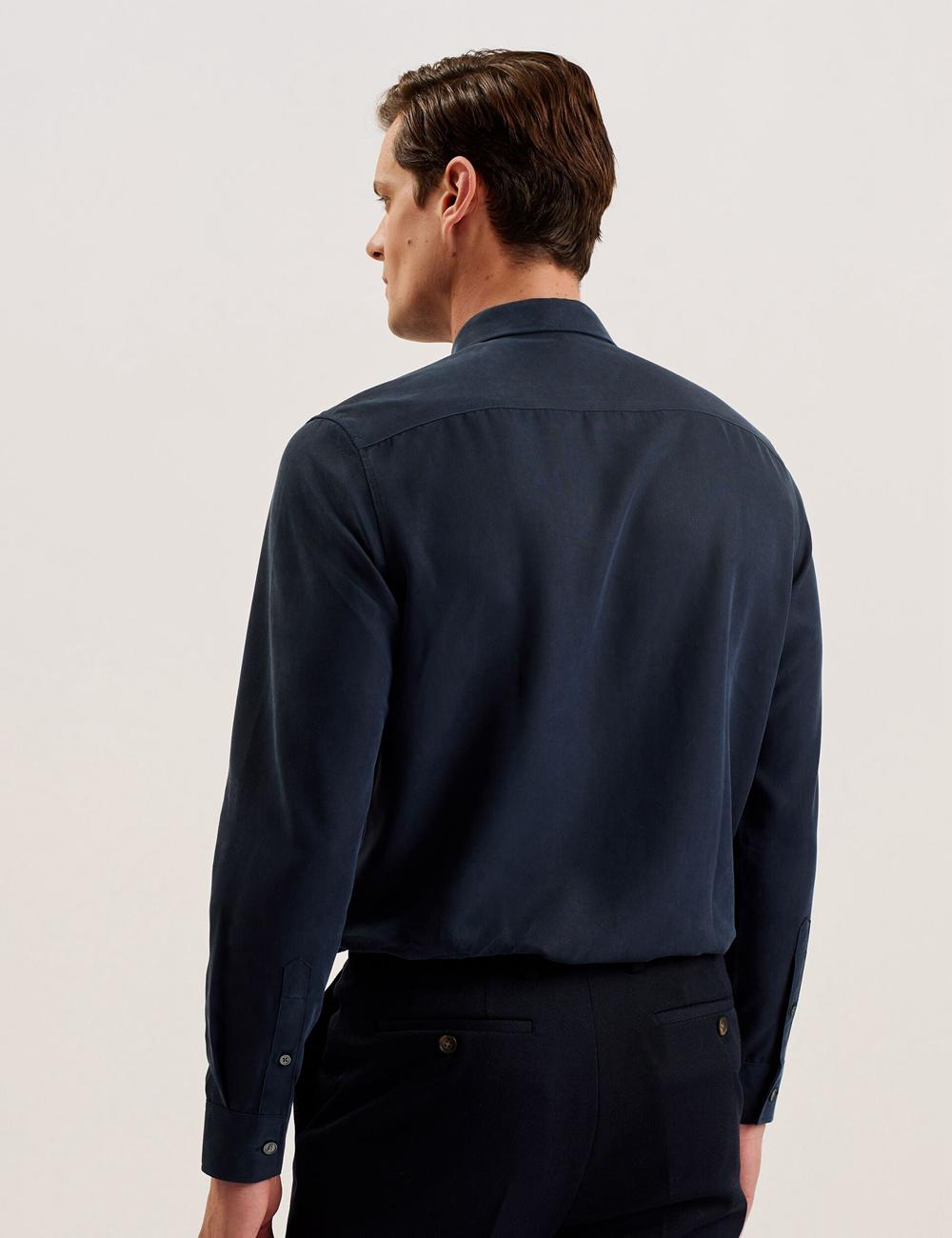 Men Ted Baker NESSMEN - Embroidered Detail Relaxed Fit Casual Shirts Navy | KSA  7405-HDUGB