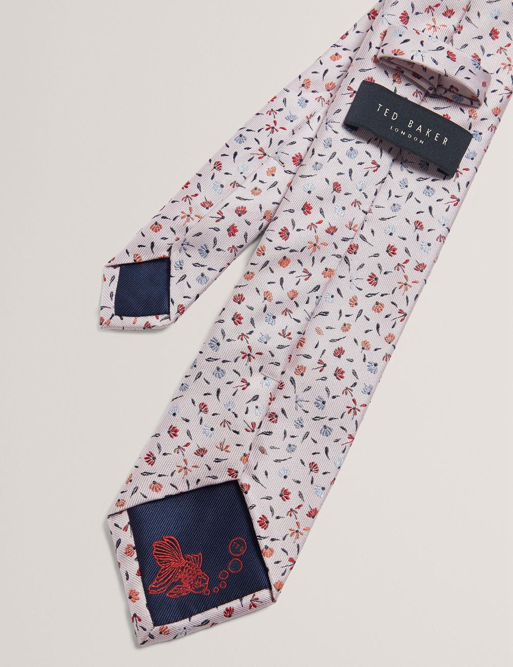 Men Ted Baker ORSEA - Ditsy Petal Print Woven Silk Ties Pink | KSA  7438-IPDZQ
