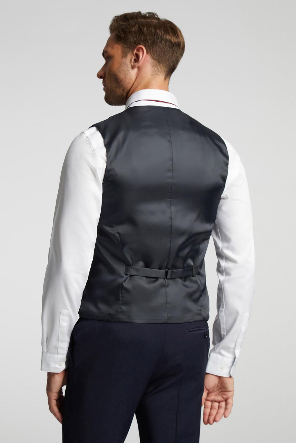 Men Ted Baker PANAMA - Wool Blend Slim Fit Suit Waistcoat Navy | KSA  8423-UOVIA