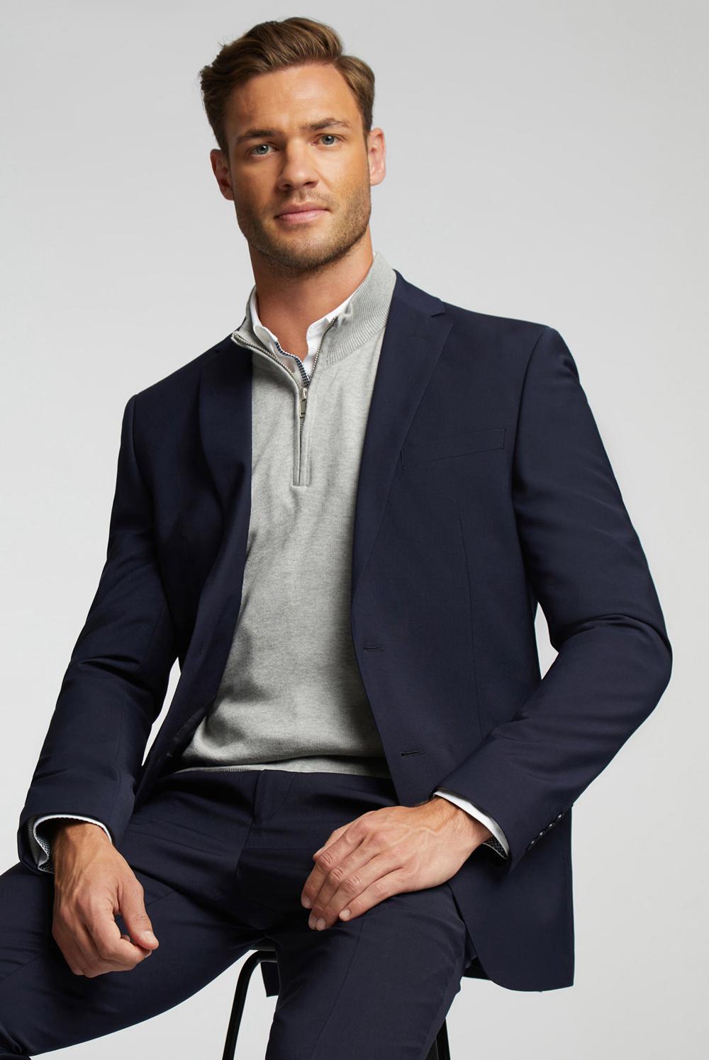 Men Ted Baker PANAMA - Wool Blend Slim Fit Suit Jackets Navy | KSA  1273-VMPBN