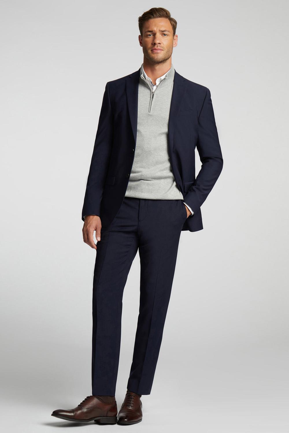 Men Ted Baker PANAMA - Wool Blend Slim Fit Suit Jackets Navy | KSA  1273-VMPBN