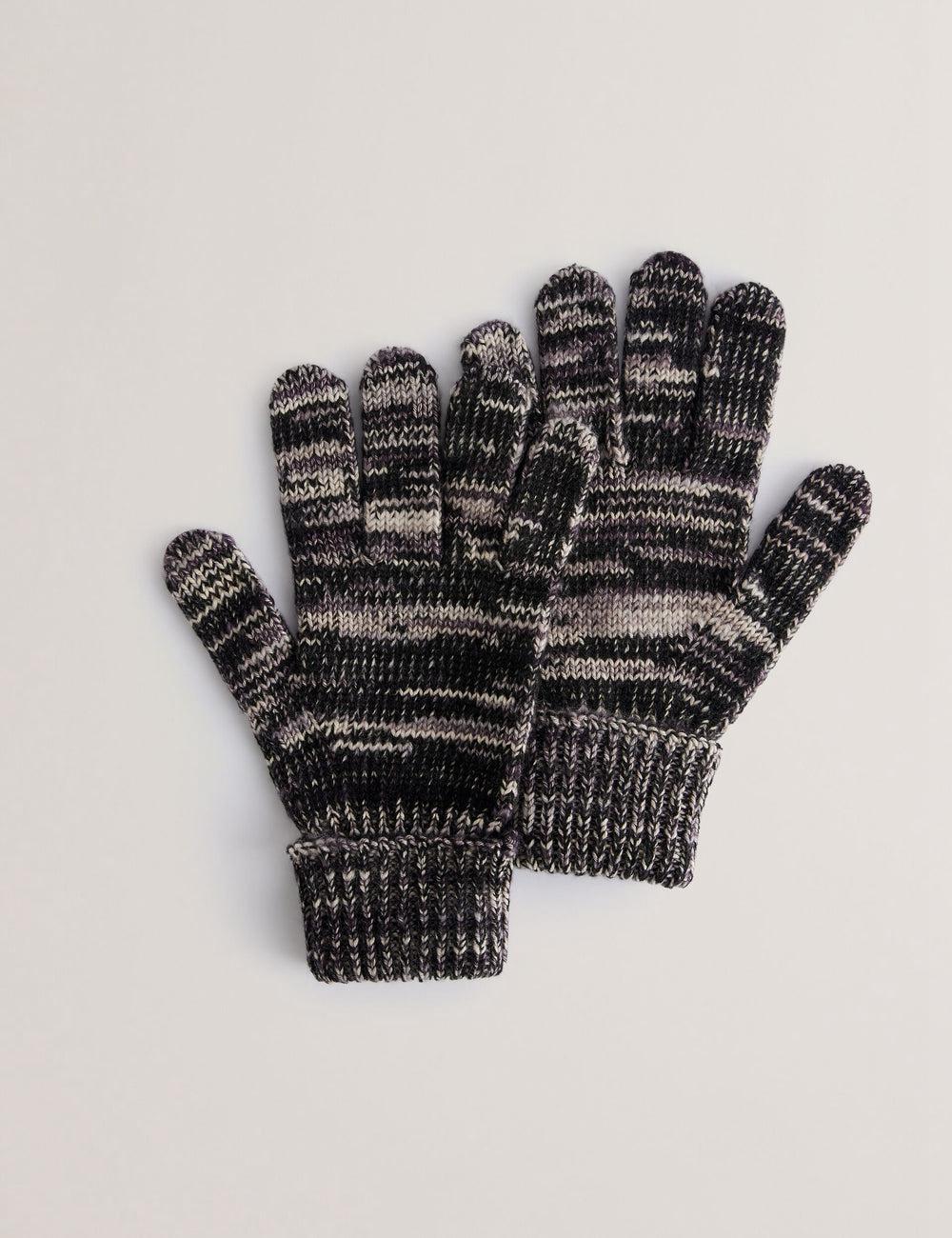 Men Ted Baker PERCIYS - Marl Knit Ribbed Cuff Gloves Grey | KSA  2318-EFMWR