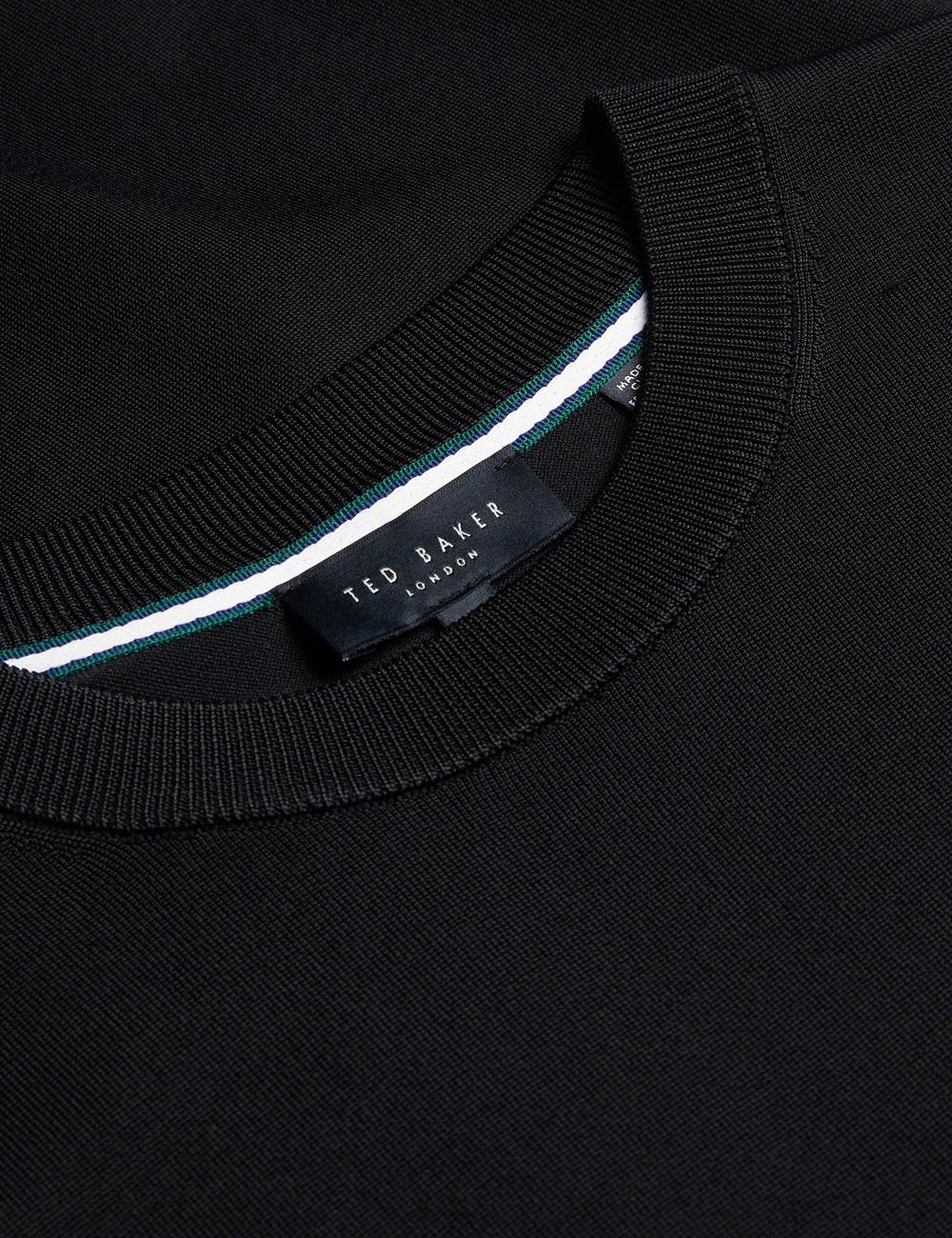 Men Ted Baker REYON - Rayon Crew Neck Short Sleeve T-Shirts Black | KSA  4975-OGFIM