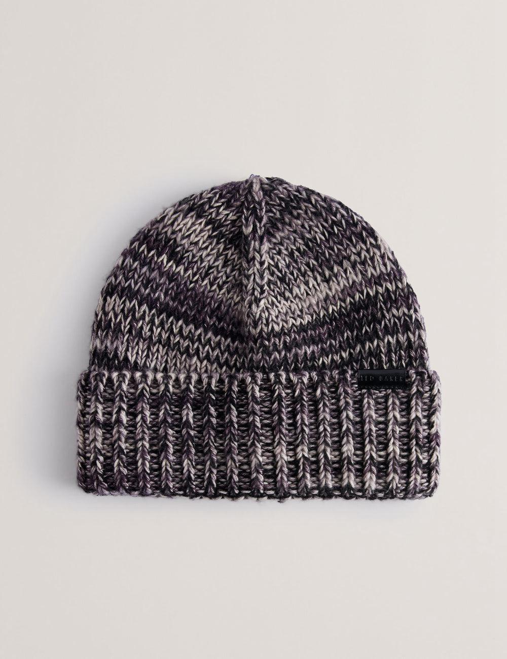 Men Ted Baker RICHIIS - Marl Knit Turn Up Beanie Hats Grey | KSA  8235-SZPUC
