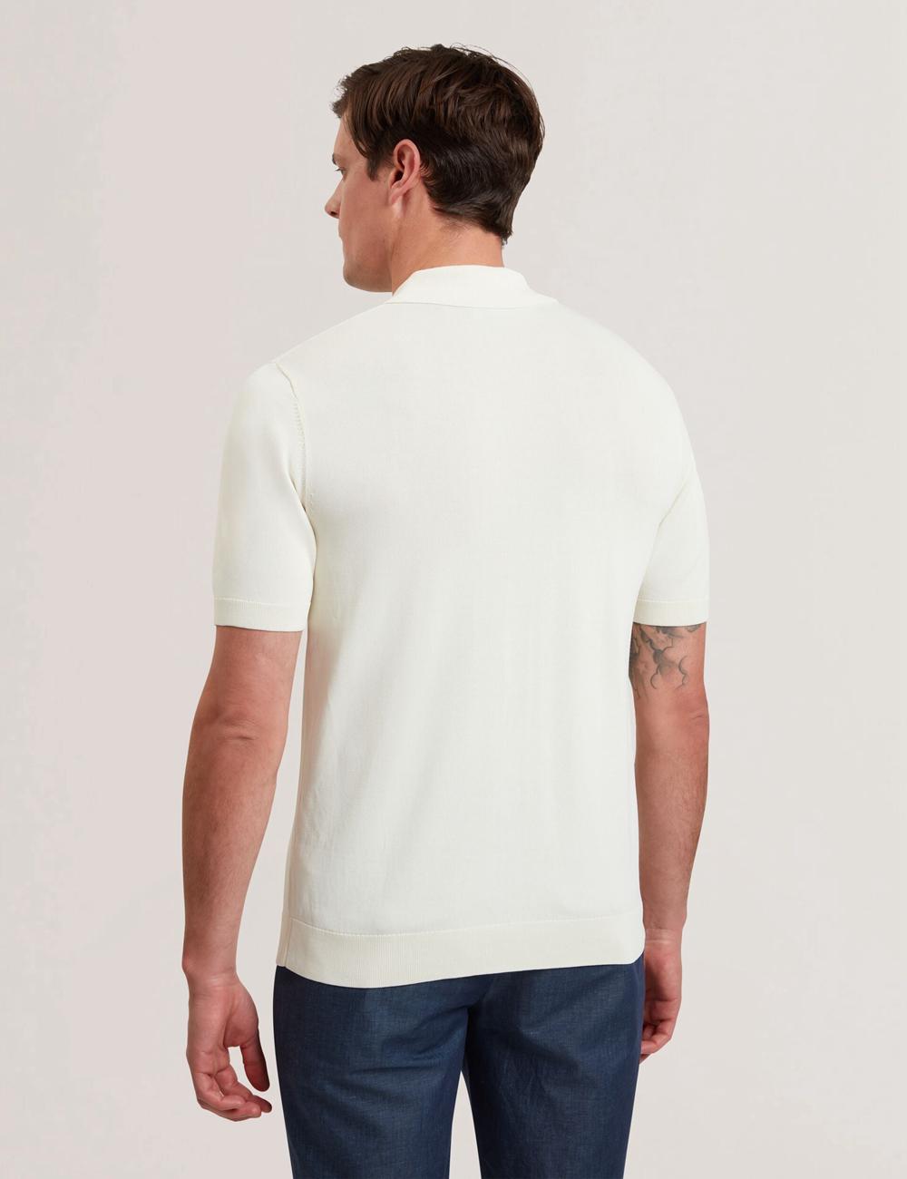 Men Ted Baker RUITS - Short Sleeve Floral Placement Polos Shirts Ecru | KSA  9072-VDERM