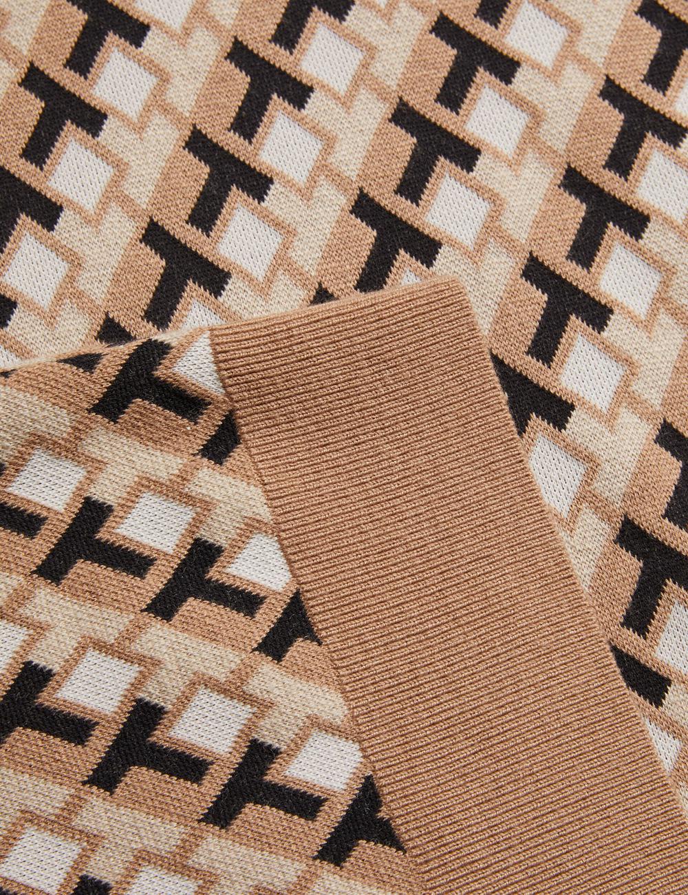 Men Ted Baker SEFERRY - Interlocking T Jacquard Knitted Polos Shirts Brown | KSA  2439-GDVCF