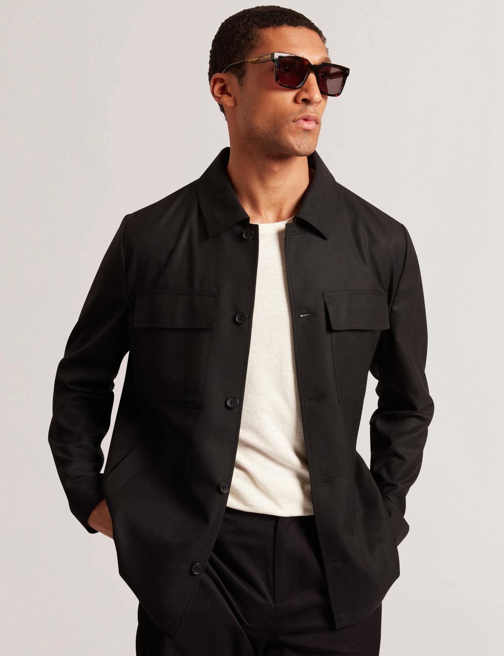 Men Ted Baker SELWYNJ - Lightweight Wool Blend Jackets Black | KSA  0359-DRQNG