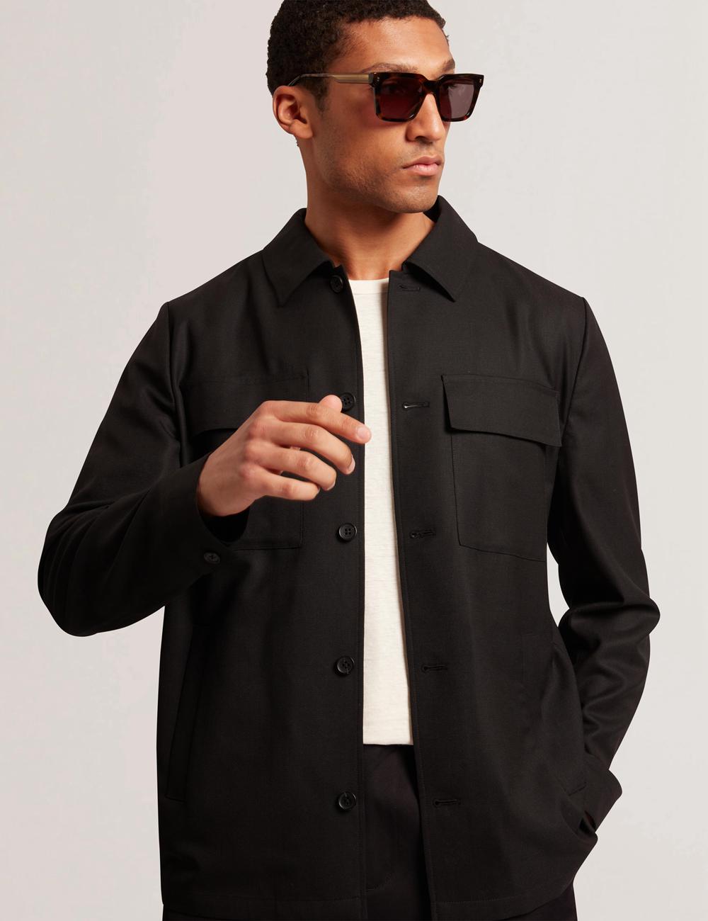Men Ted Baker SELWYNJ - Lightweight Wool Blend Jackets Black | KSA  0359-DRQNG