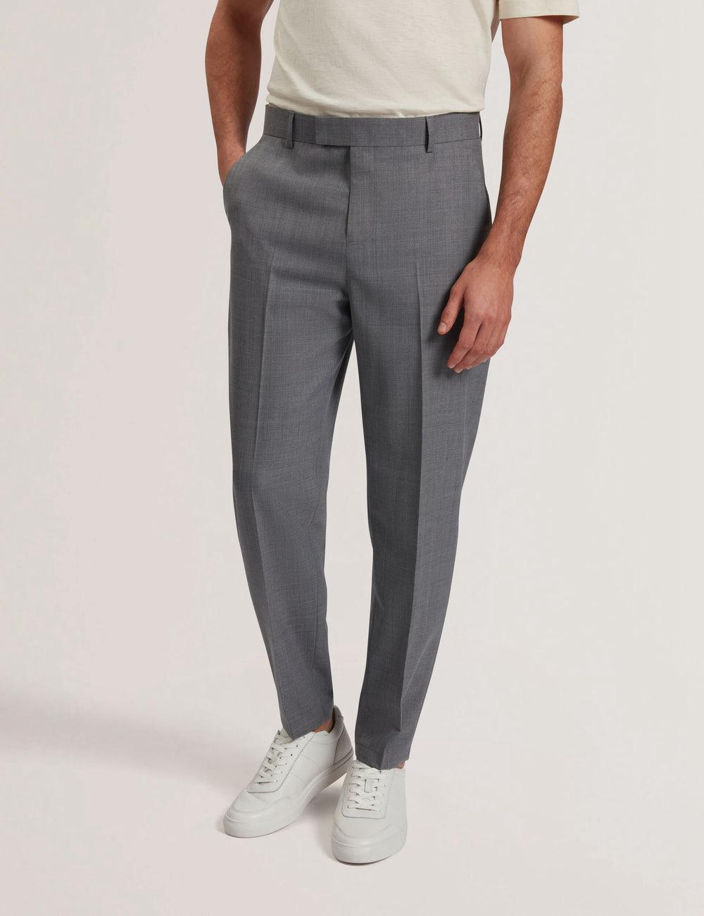 Men Ted Baker SELWYNT - Lightweight Wool Blend Trousers Mid-Grey | KSA  8259-YWLZV