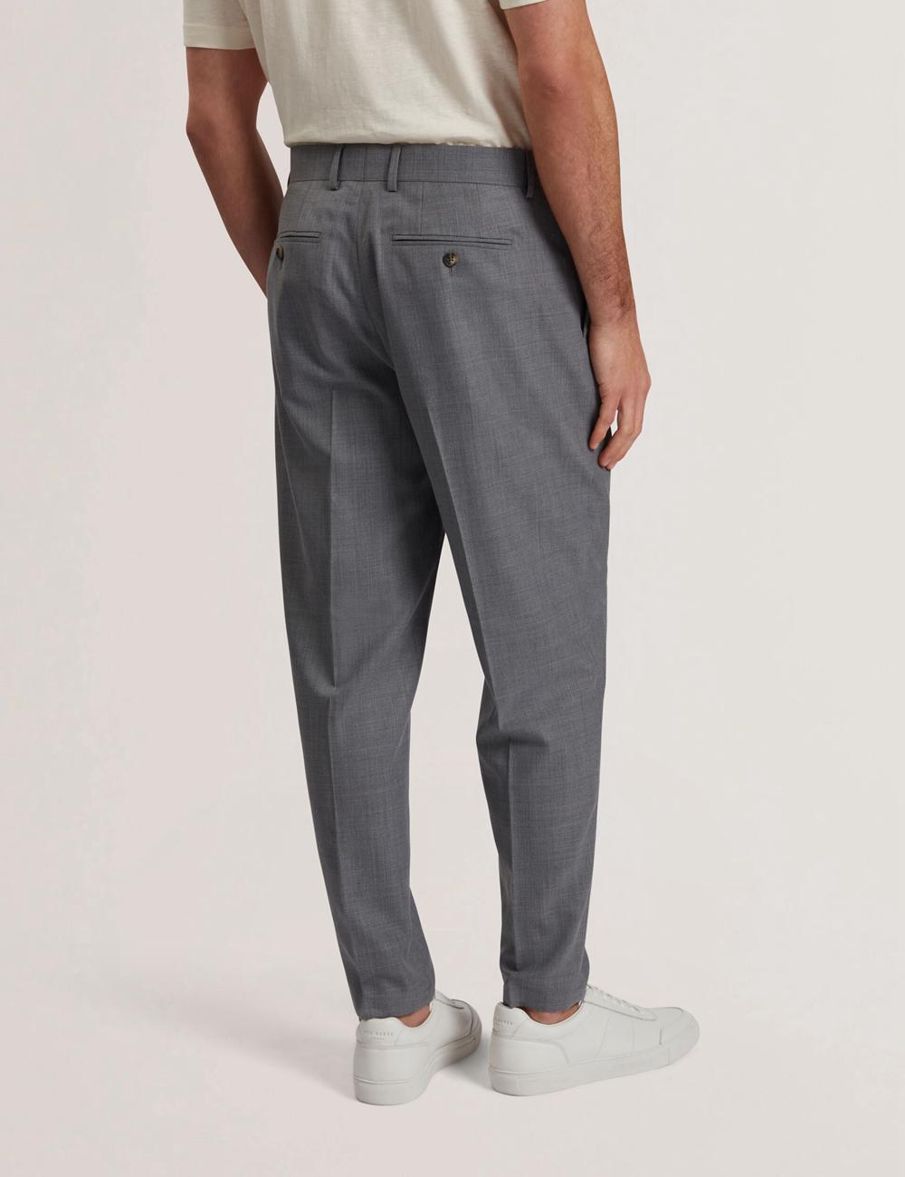 Men Ted Baker SELWYNT - Lightweight Wool Blend Trousers Mid-Grey | KSA  8259-YWLZV