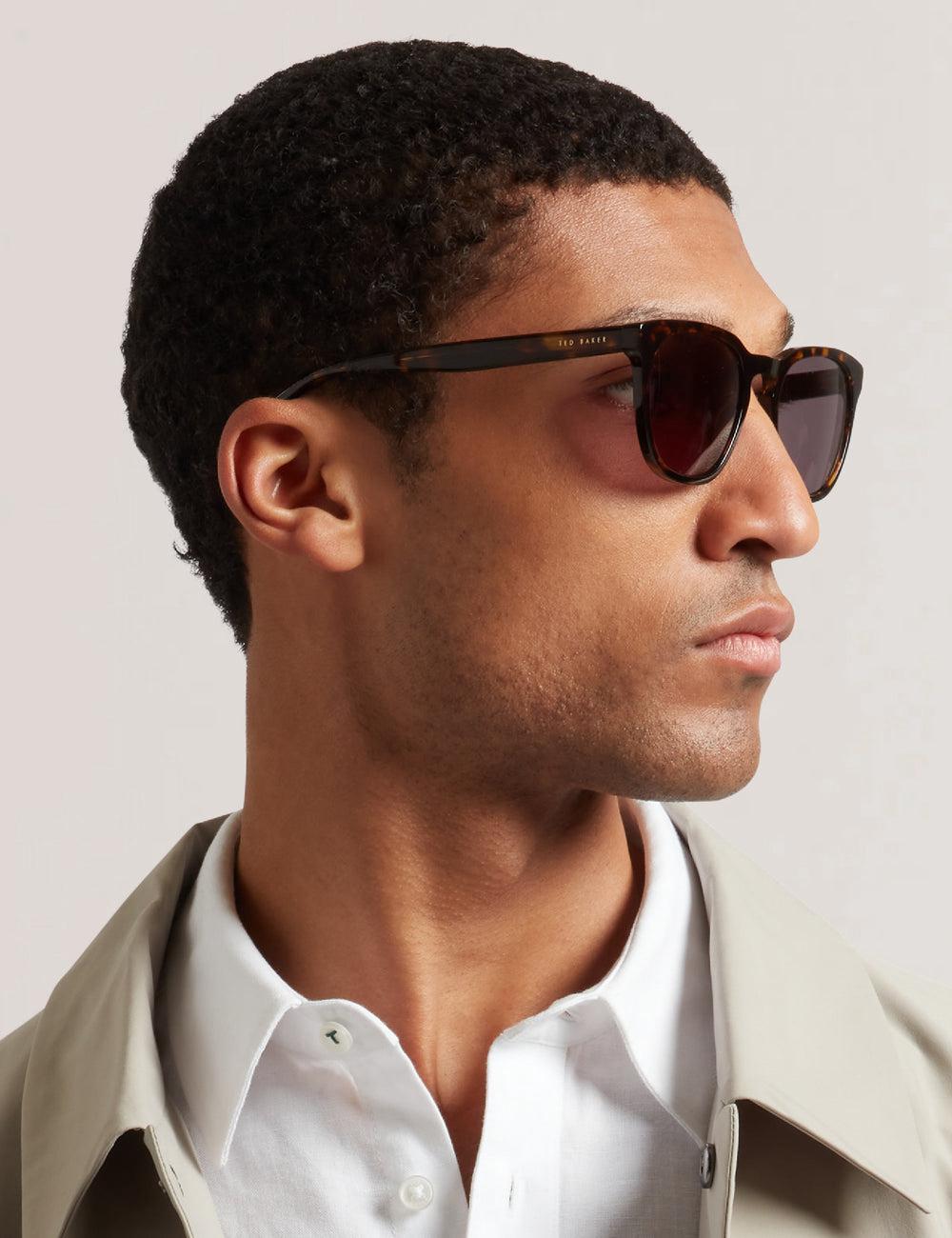 Men Ted Baker SORLEY - Classic Rounded Eye Sunglasses Tort | KSA  2103-DIQYR