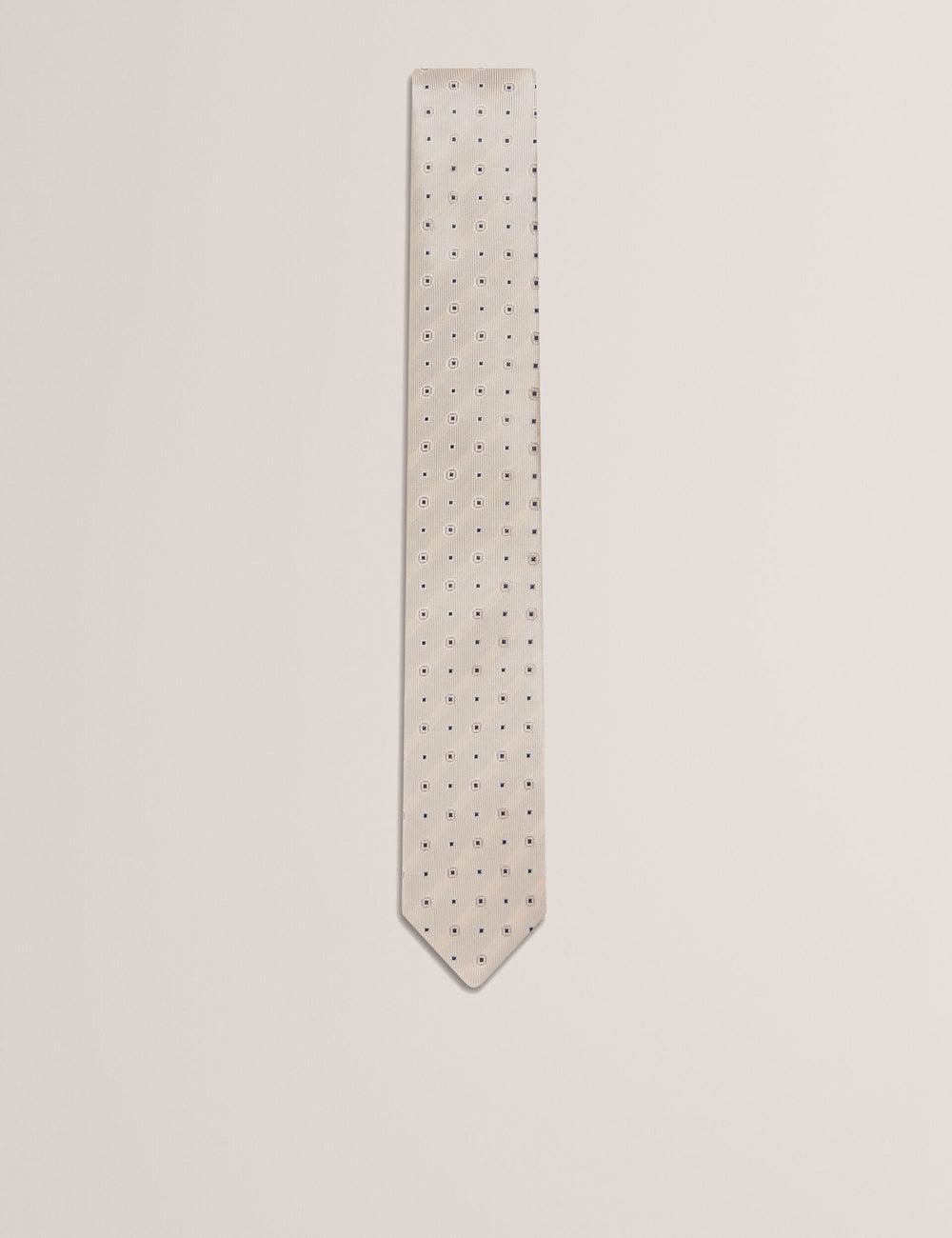 Men Ted Baker STEEPLE - Circle Geometric Print Silk Ties Stone | KSA  4627-KVGCY