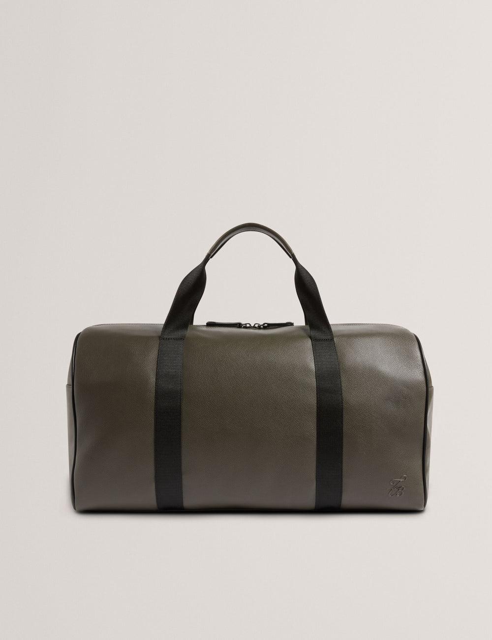Men Ted Baker TAISON - Pebbled Faux Leather Holdall Bags Khaki | KSA  7860-UPALD