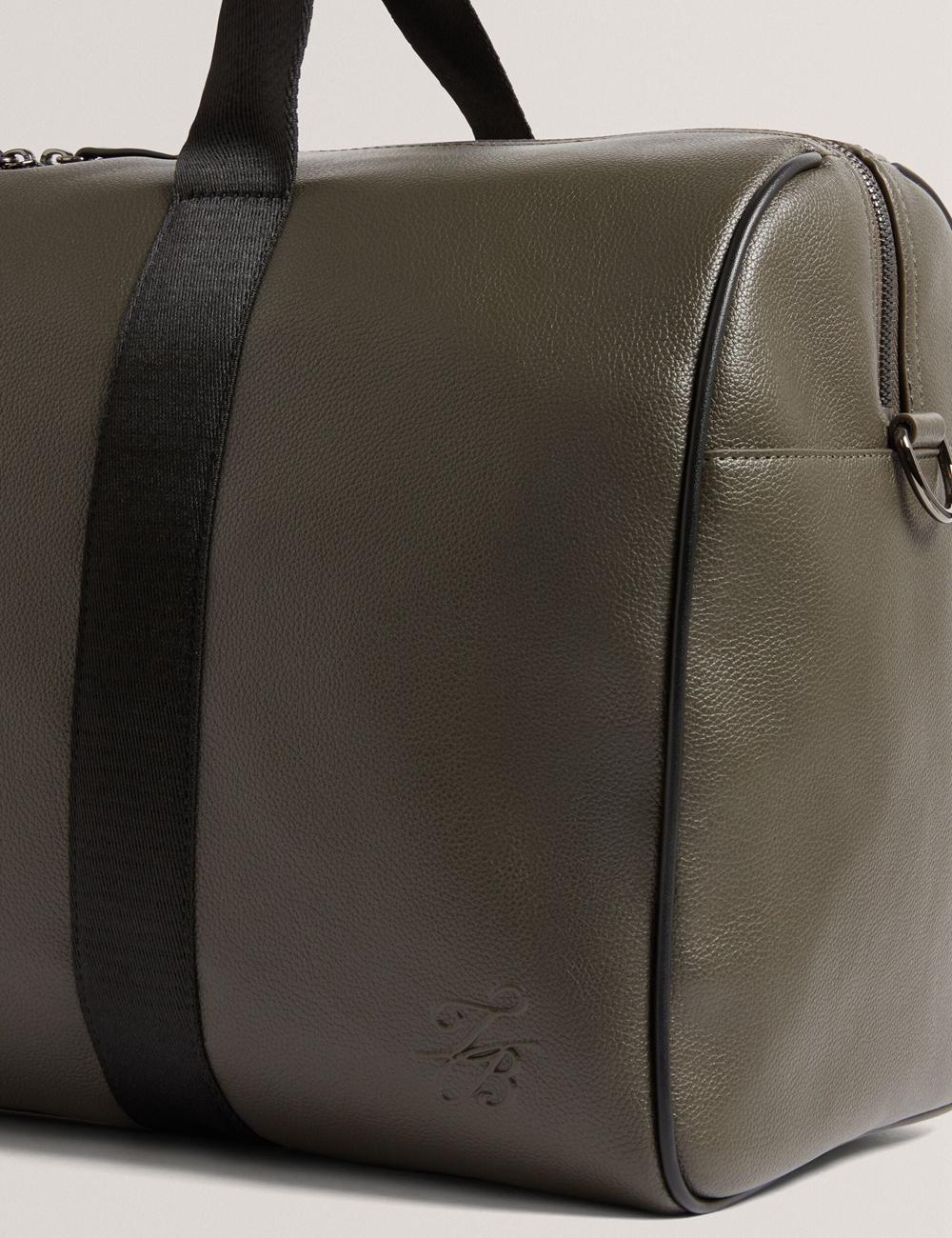 Men Ted Baker TAISON - Pebbled Faux Leather Holdall Bags Khaki | KSA  7860-UPALD