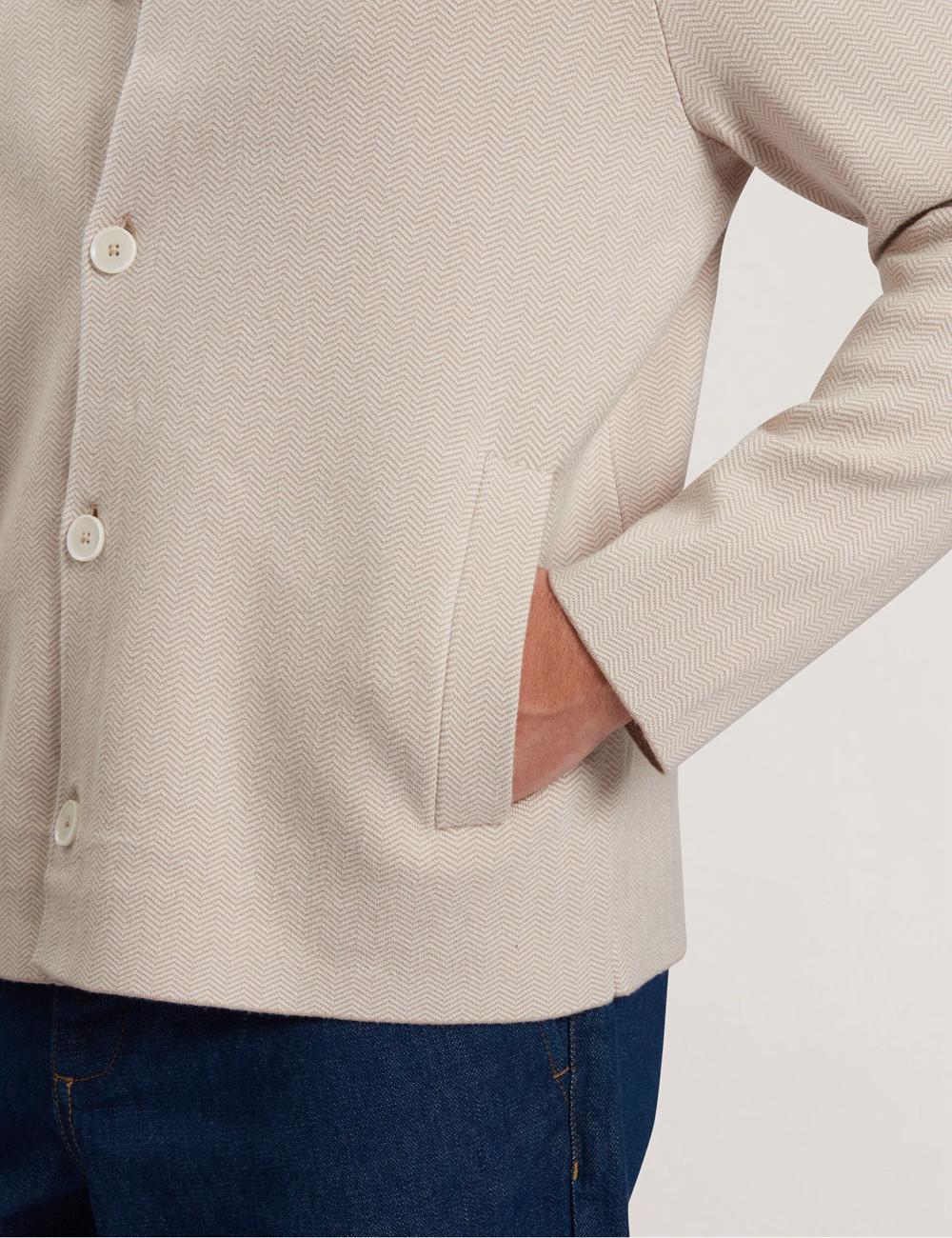Men Ted Baker THIMON - Herringbone Knit Button-Up Jackets Taupe | KSA  1649-KROVP