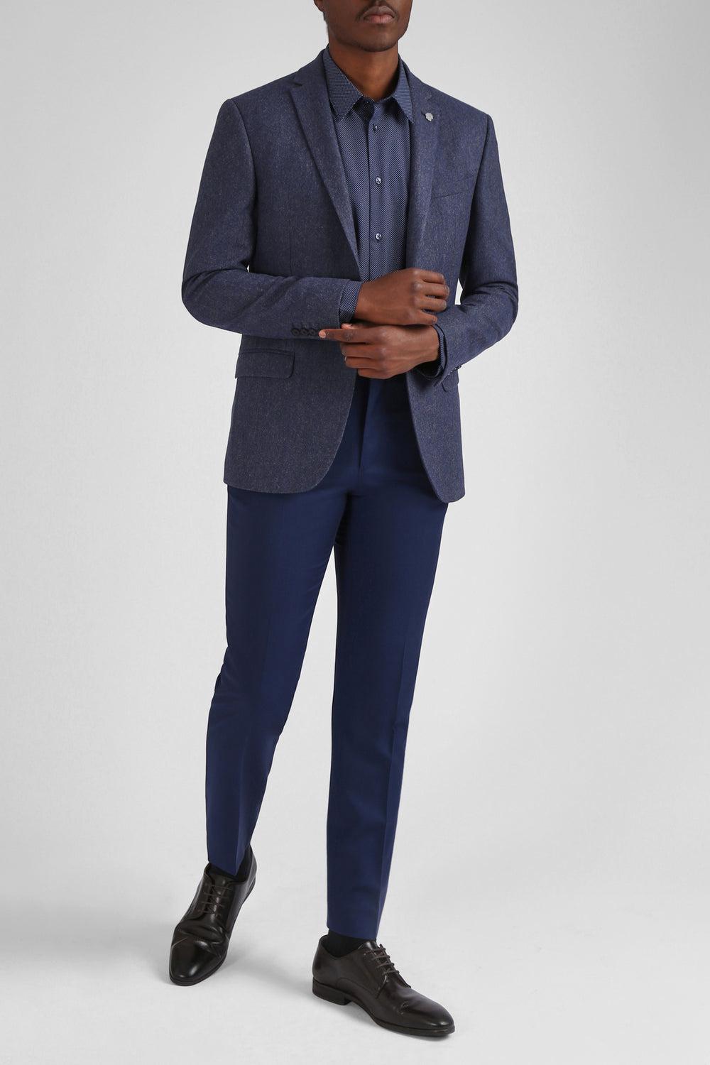 Men Ted Baker TIANJS - Textured Wool Blend Tailored Blazers Blue | KSA  1057-RWHNY