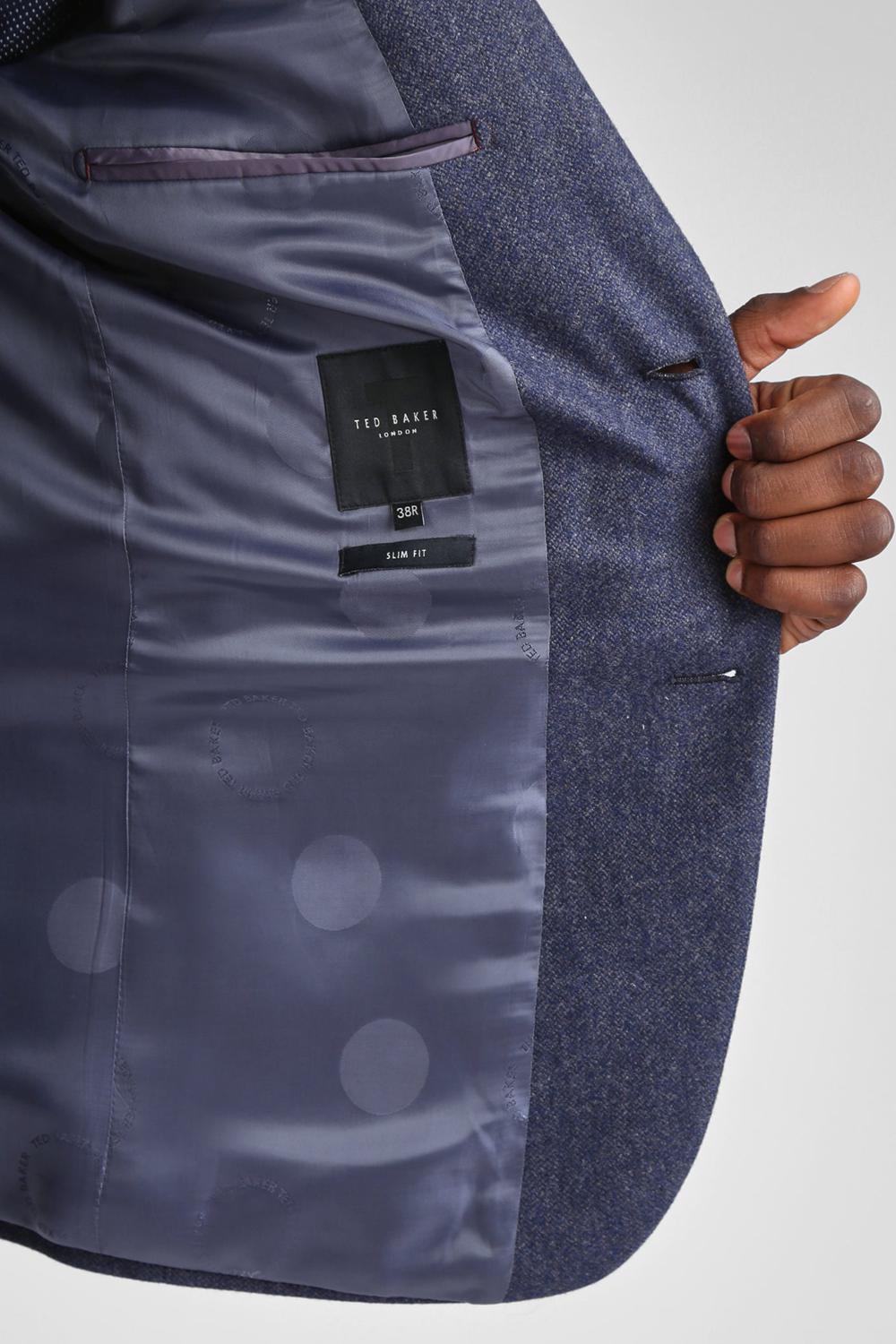 Men Ted Baker TIANJS - Textured Wool Blend Tailored Blazers Blue | KSA  1057-RWHNY