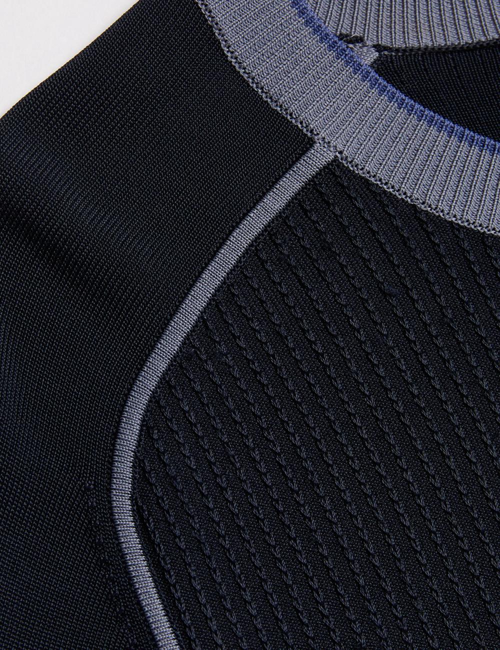Men Ted Baker TOREZ - Long Sleeve Textured Knit Top Jumpers Navy | KSA  7821-ESIDW
