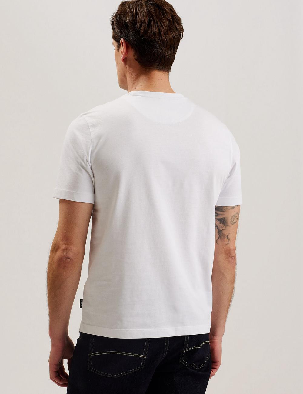 Men Ted Baker TYWINN - Classic Crew Neck Cotton T-Shirts White | KSA  0427-OHNVJ