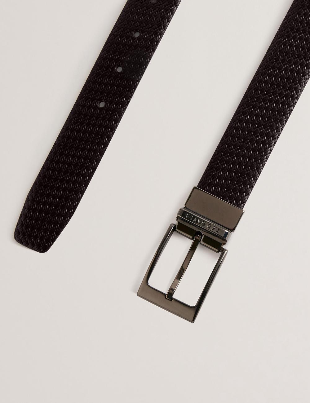 Men Ted Baker WAIDE - Woven Texture Leather Belts Brown | KSA  0798-WGICY