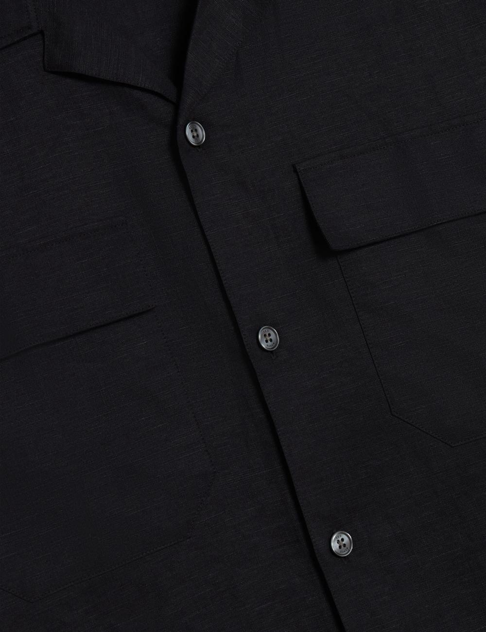 Men Ted Baker WHETHER - Short Sleeve Regular Fit Double Pocket Casual Shirts Black | KSA  1285-WNIQX