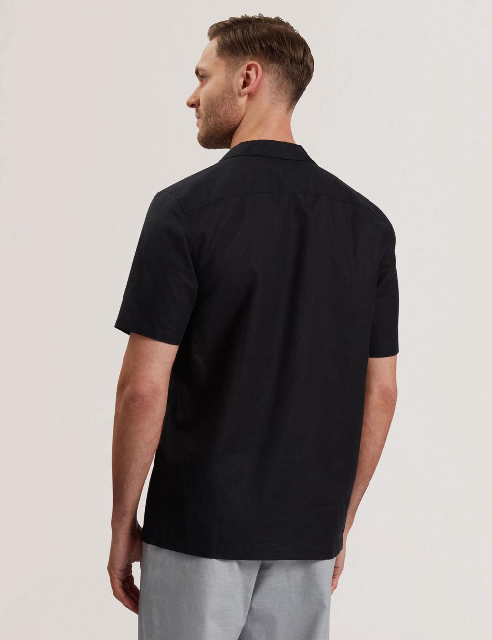 Men Ted Baker WHETHER - Short Sleeve Regular Fit Double Pocket Casual Shirts Black | KSA  1285-WNIQX