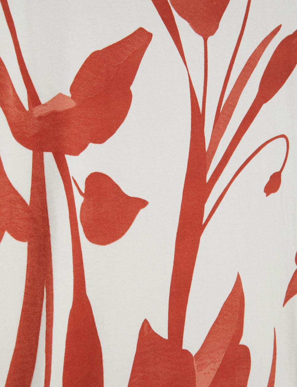 Men Ted Baker YIANNOS - Floral Print Heavyweight Cotton T-Shirts Red | KSA  0537-UTXJN