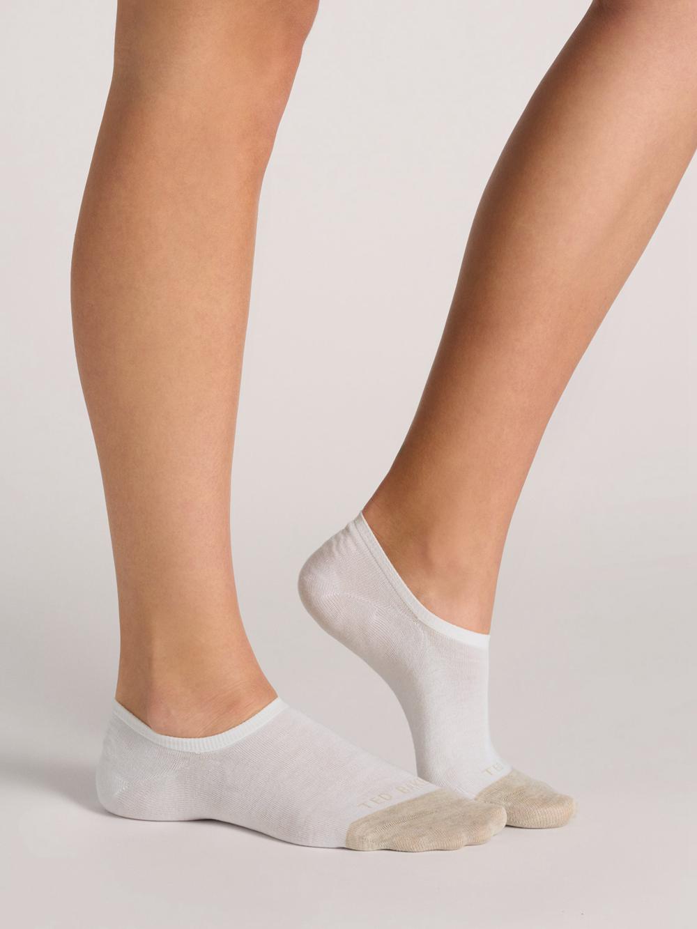 Women Ted Baker 3 Pack Contrast Toe Liner Trainer Socks White | KSA  3248-KLOXR