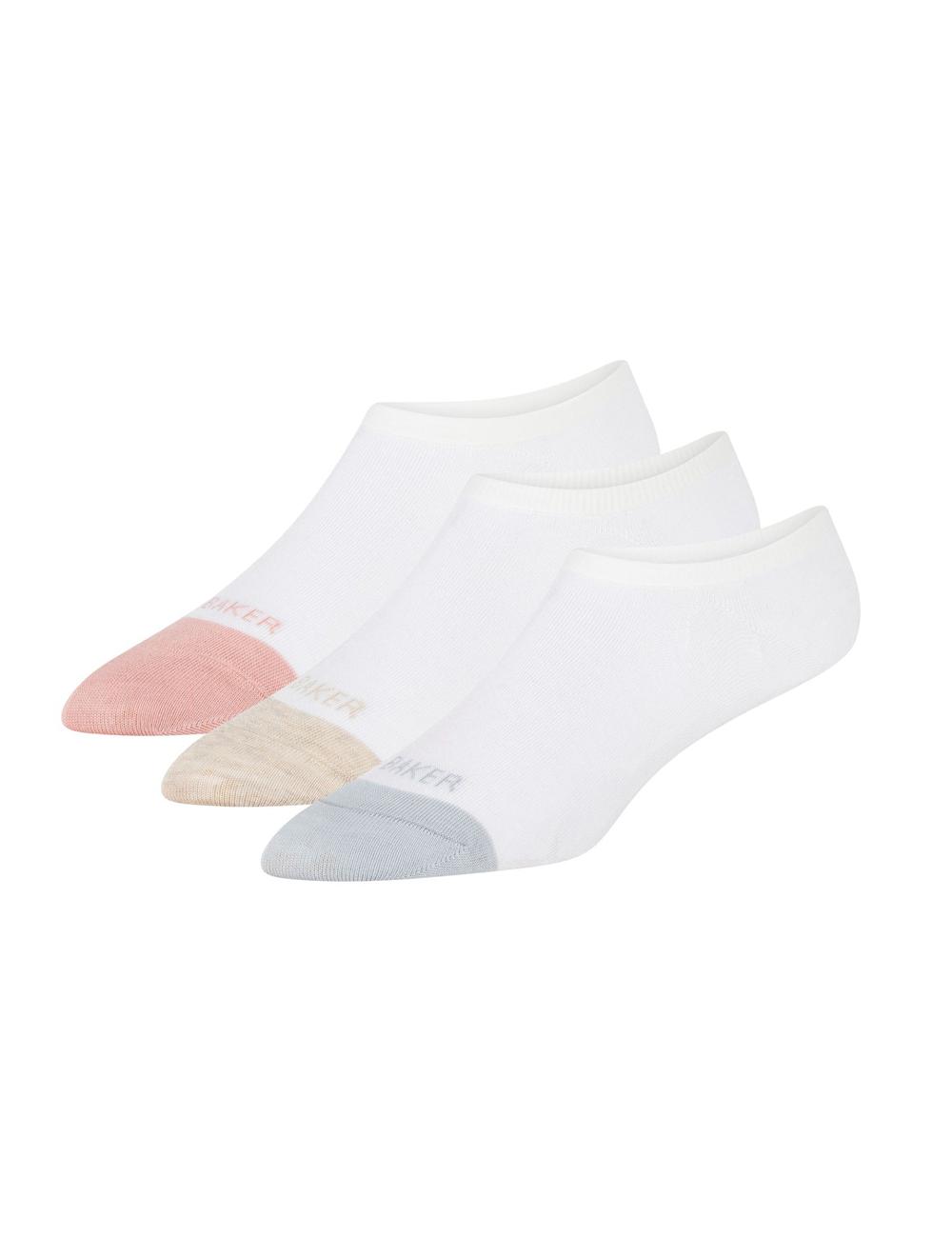 Women Ted Baker 3 Pack Contrast Toe Liner Trainer Socks White | KSA  3248-KLOXR