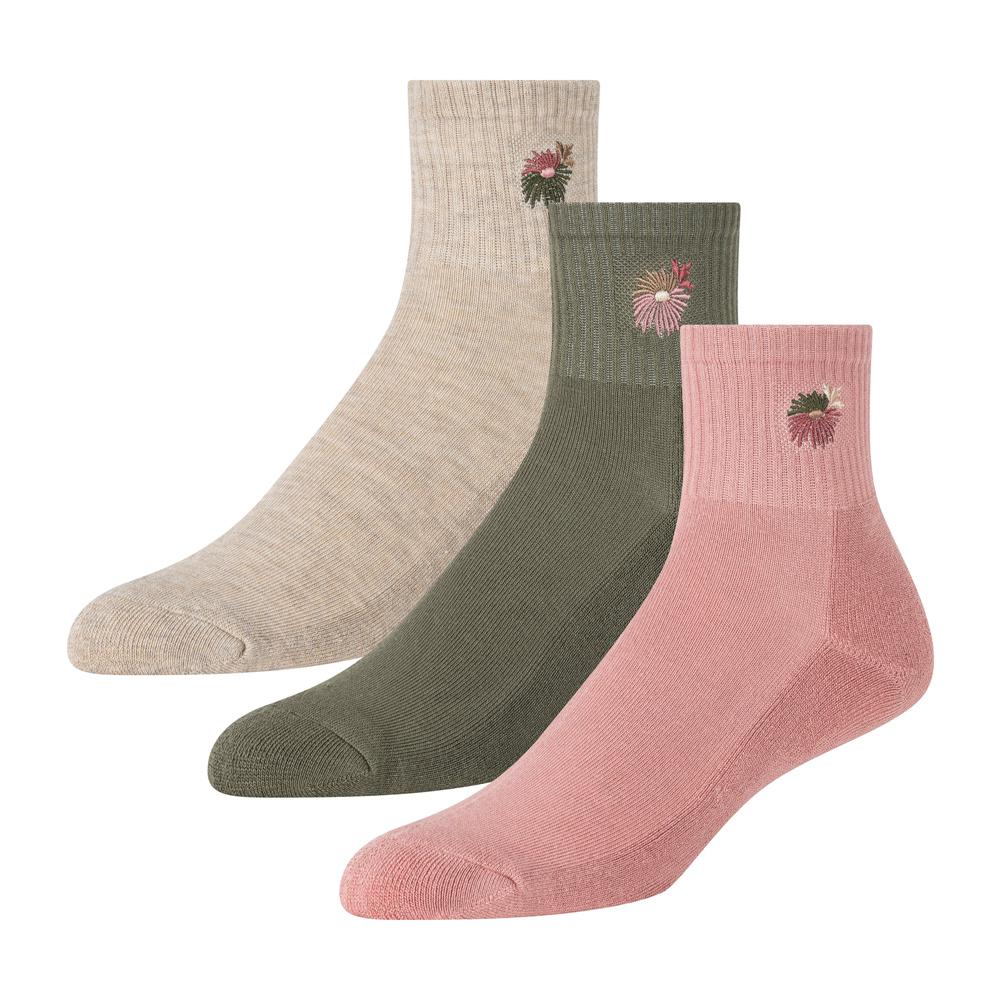 Women Ted Baker 3 Pack Cushioned Sole High Ankle Crew Socks Pink | KSA  4018-NWYZI