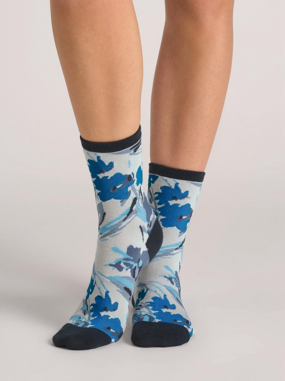 Women Ted Baker 3 Pack Mixed Floral Rayon Crew Socks Blue | KSA  8304-DMLNT