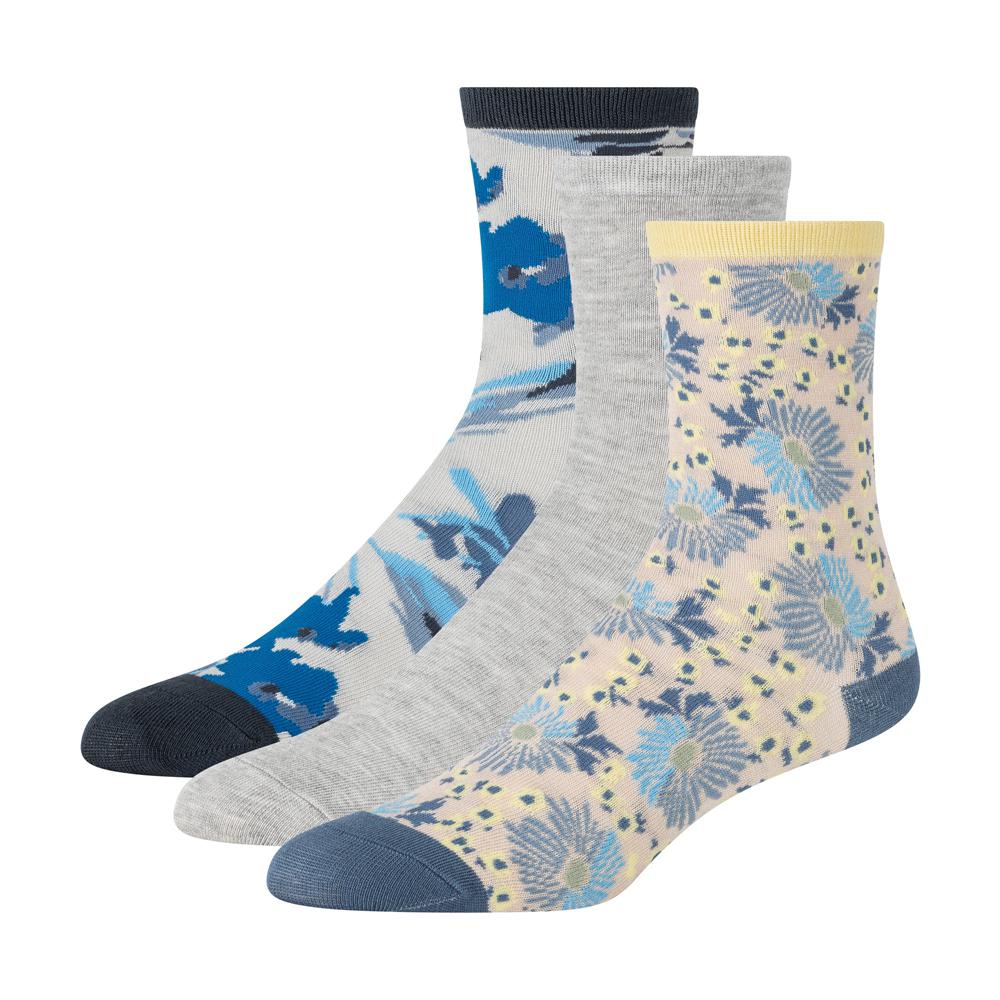 Women Ted Baker 3 Pack Mixed Floral Rayon Crew Socks Blue | KSA  8304-DMLNT