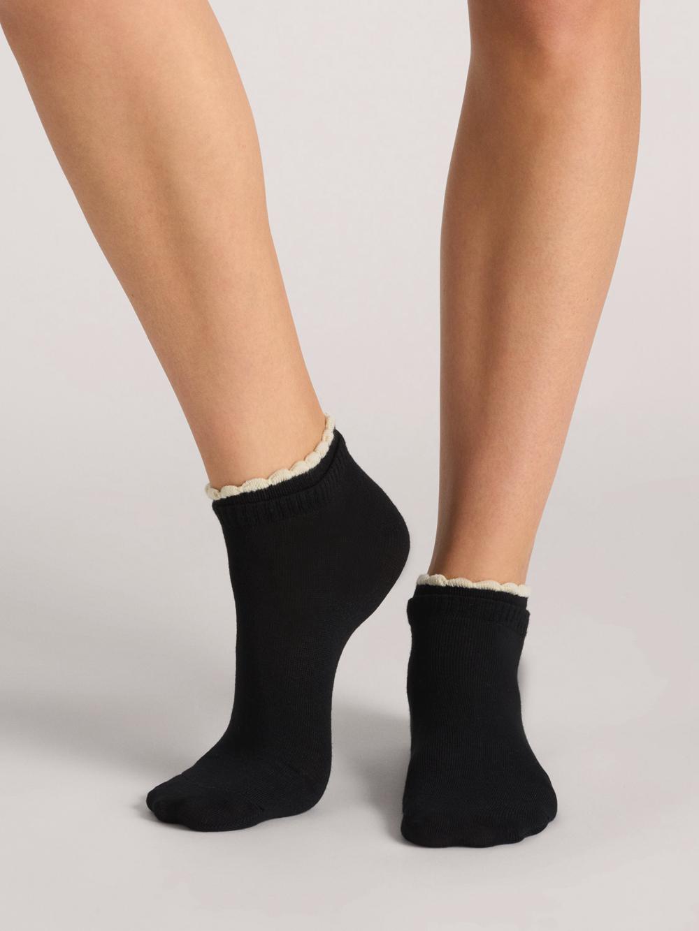 Women Ted Baker 3 Pack Scalloped Low Cut Ankle Socks Black | KSA  0936-SGDRH