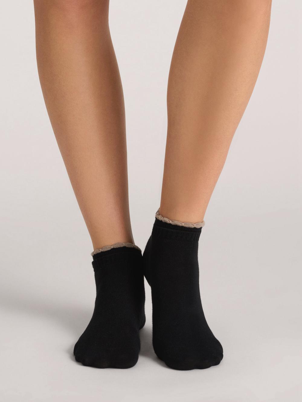 Women Ted Baker 3 Pack Scalloped Low Cut Ankle Socks Black | KSA  0936-SGDRH