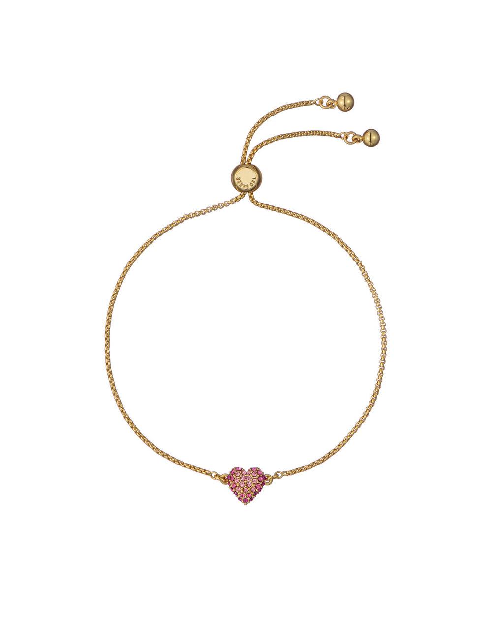 Women Ted Baker ADORIA - Mini Crystal Heart Adjustable Bracelets Gold | KSA  1628-MPQIH